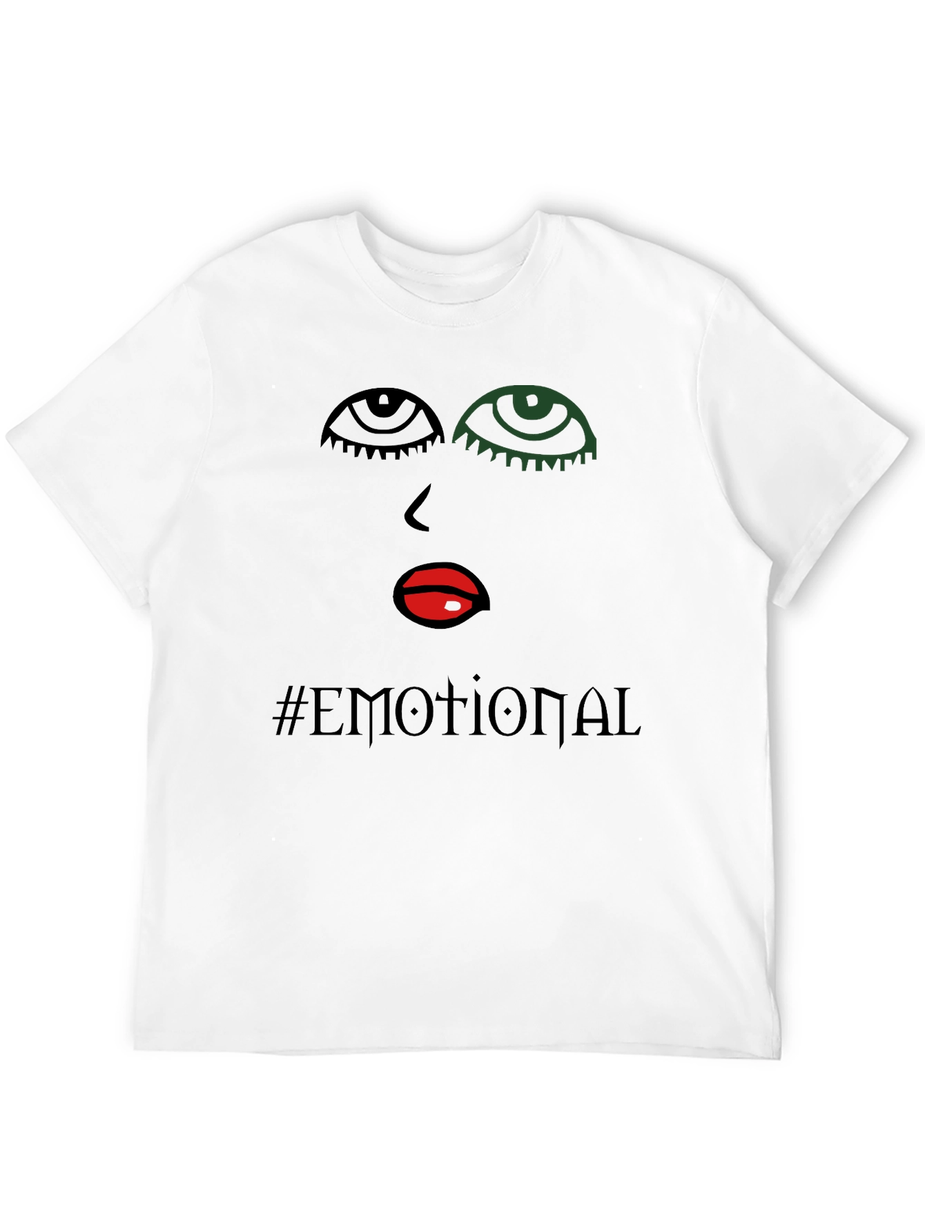 Emotional Graphic Print Black T-Shirt