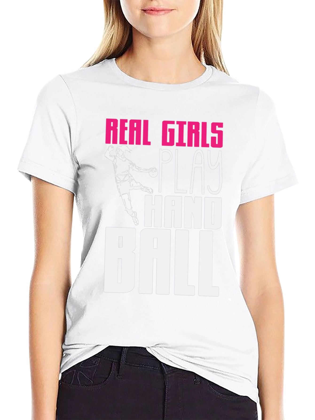 Real Girls Play Handball T-Shirt Graphic Tee