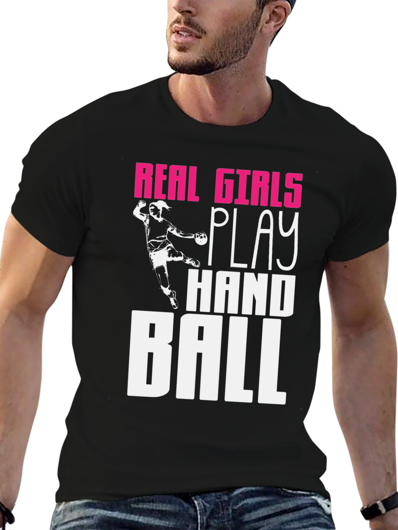 Real Girls Play Handball T-Shirt Graphic Tee