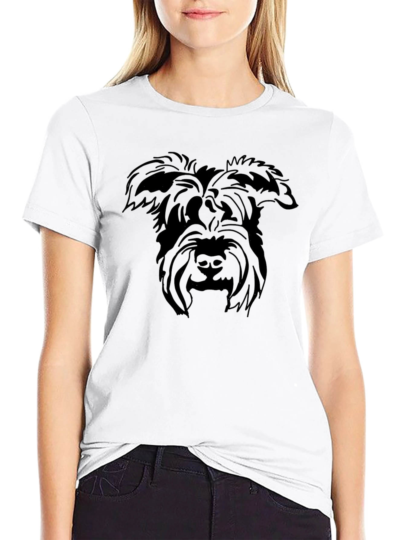 Schnauzer Silhouette Black T-Shirt