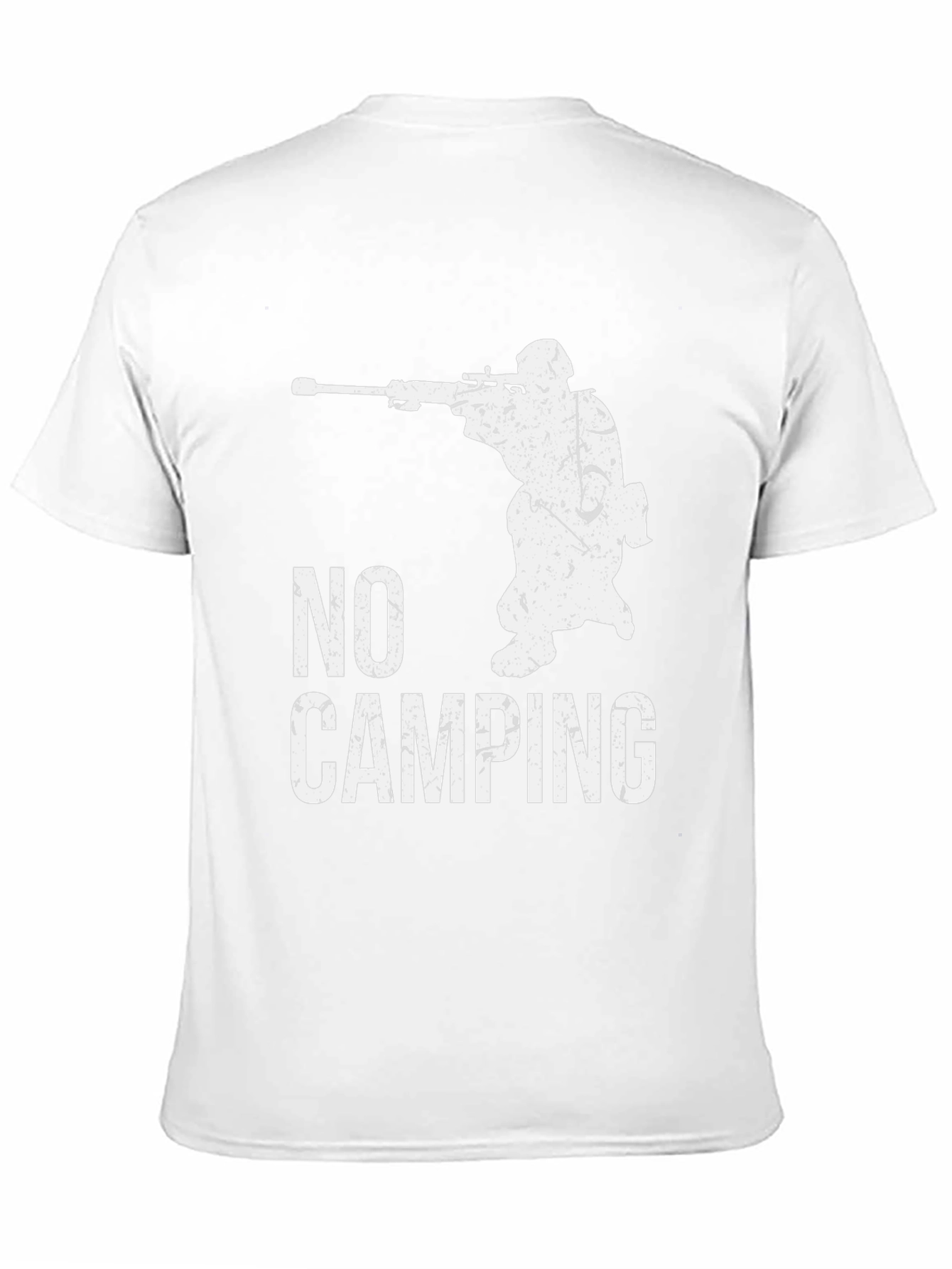 No Camping Sniper Graphic Tee - Black Cotton