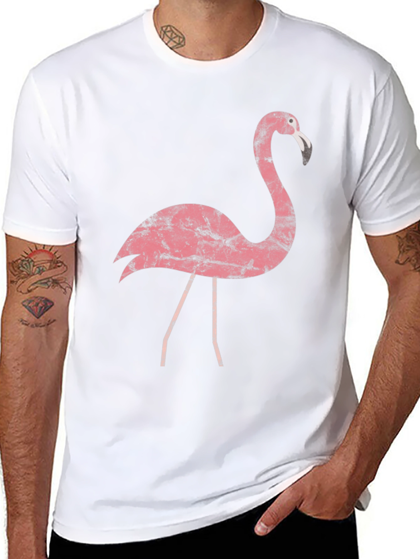 Pink Flamingo Graphic Tee - Trendy Casual Top