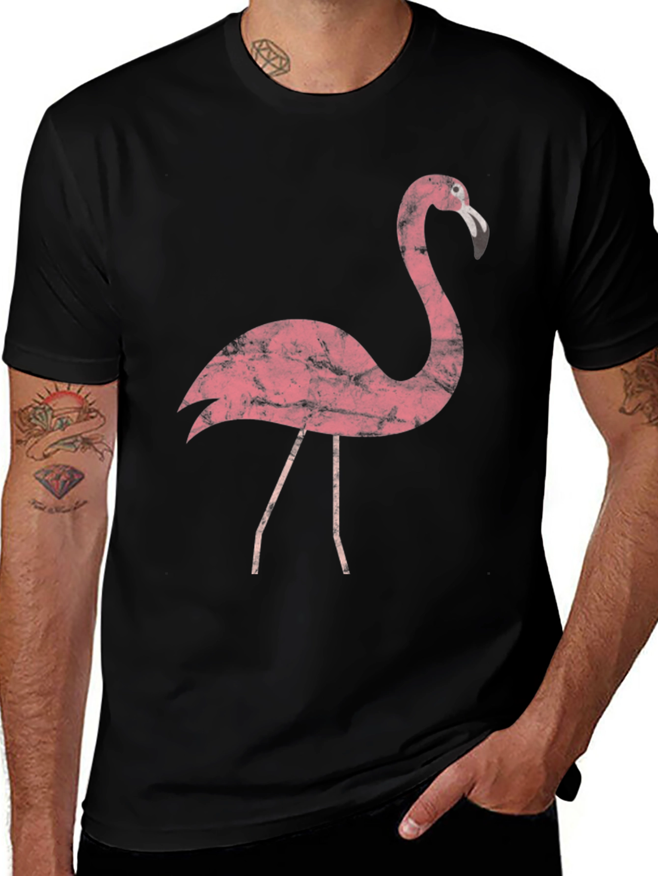 Pink Flamingo Graphic Tee - Trendy Casual Top