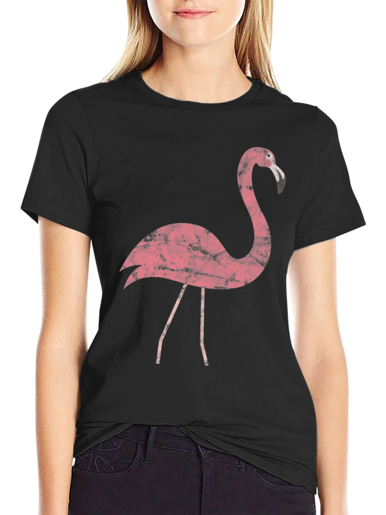 Pink Flamingo Graphic Tee - Trendy Casual Top