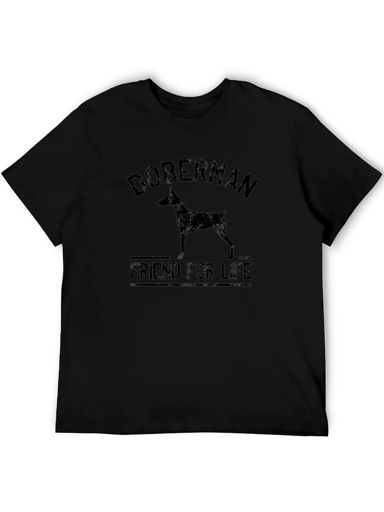 Doberman Friend for Life Black T-Shirt