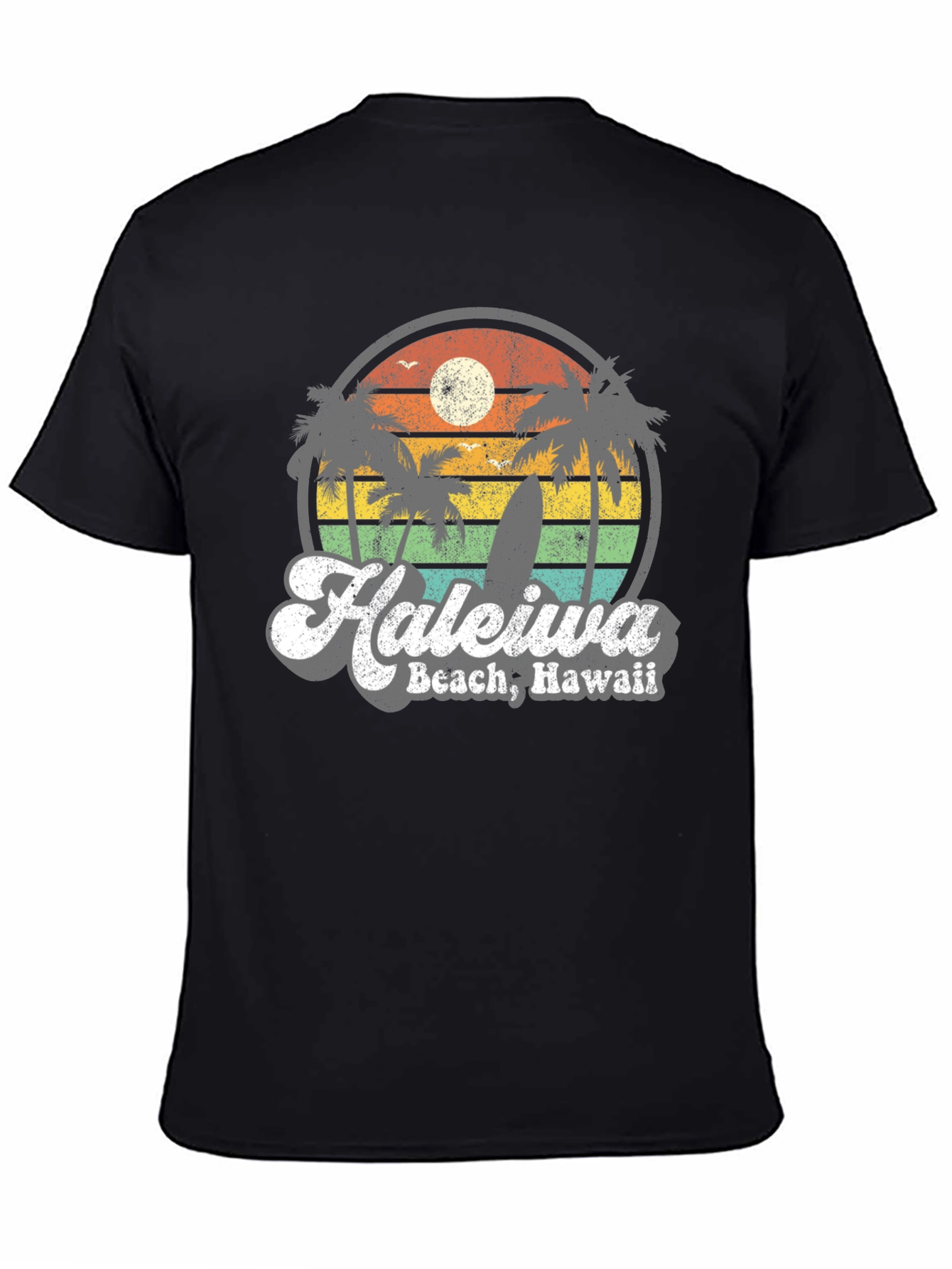 Haleiwa Beach Hawaii Retro Graphic T-Shirt