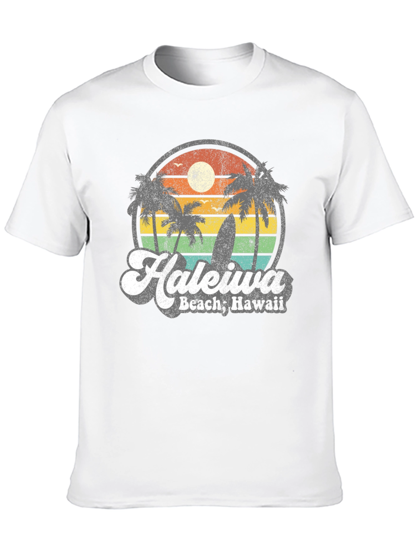 Haleiwa Beach Hawaii Retro Graphic T-Shirt