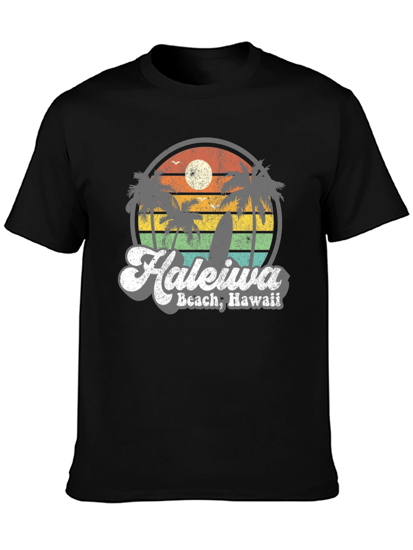 Haleiwa Beach Hawaii Retro Graphic T-Shirt