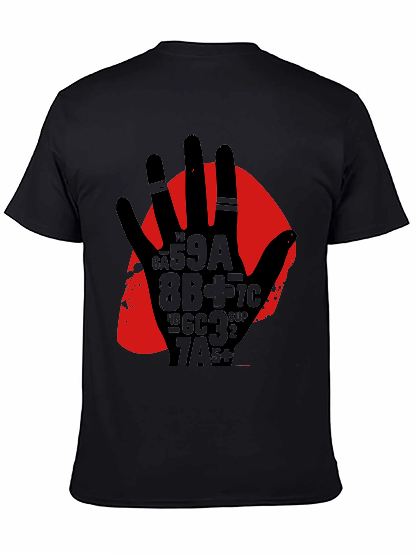 Abstract Hand Graphic Print Black T-Shirt