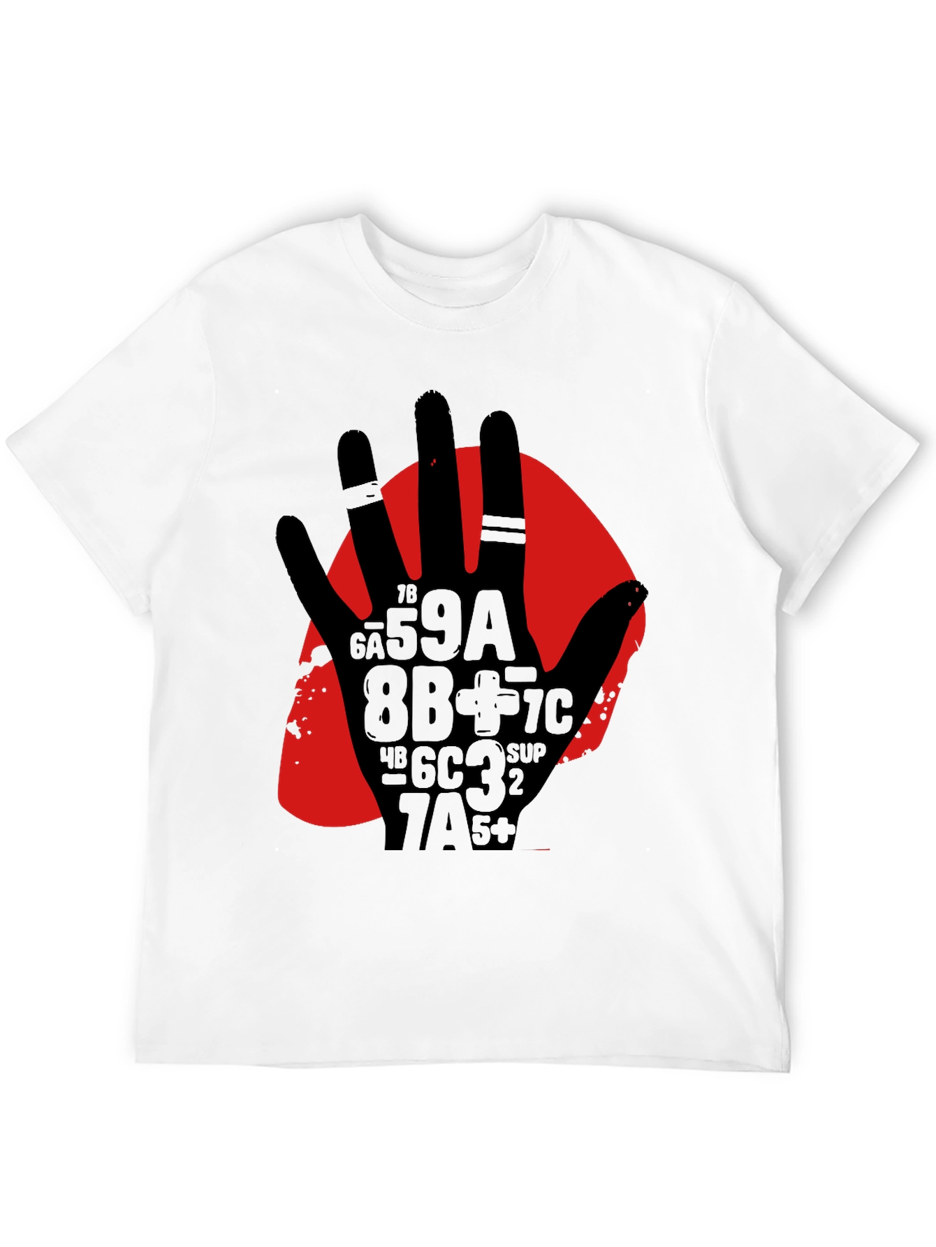 Abstract Hand Graphic Print Black T-Shirt