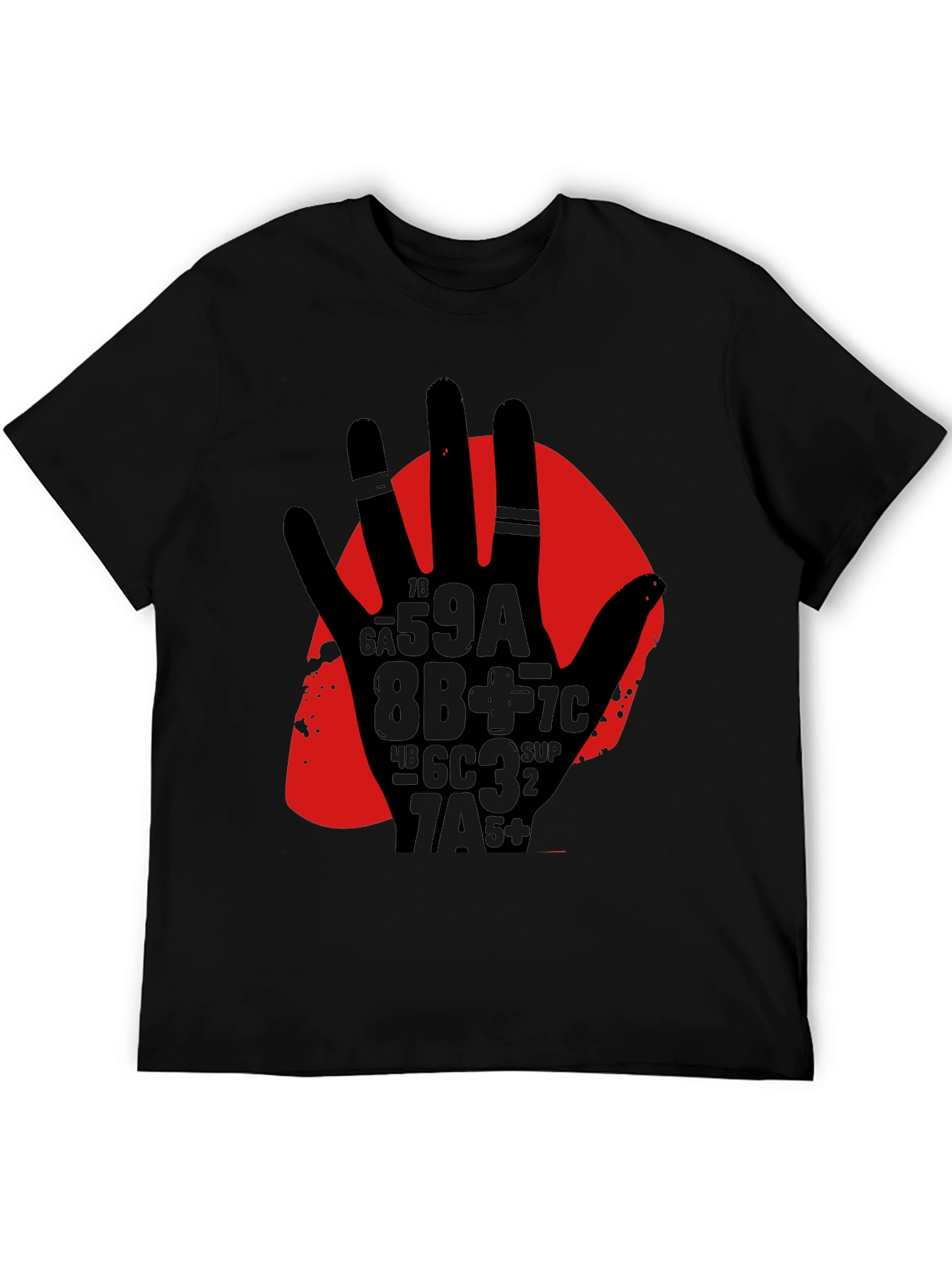 Abstract Hand Graphic Print Black T-Shirt