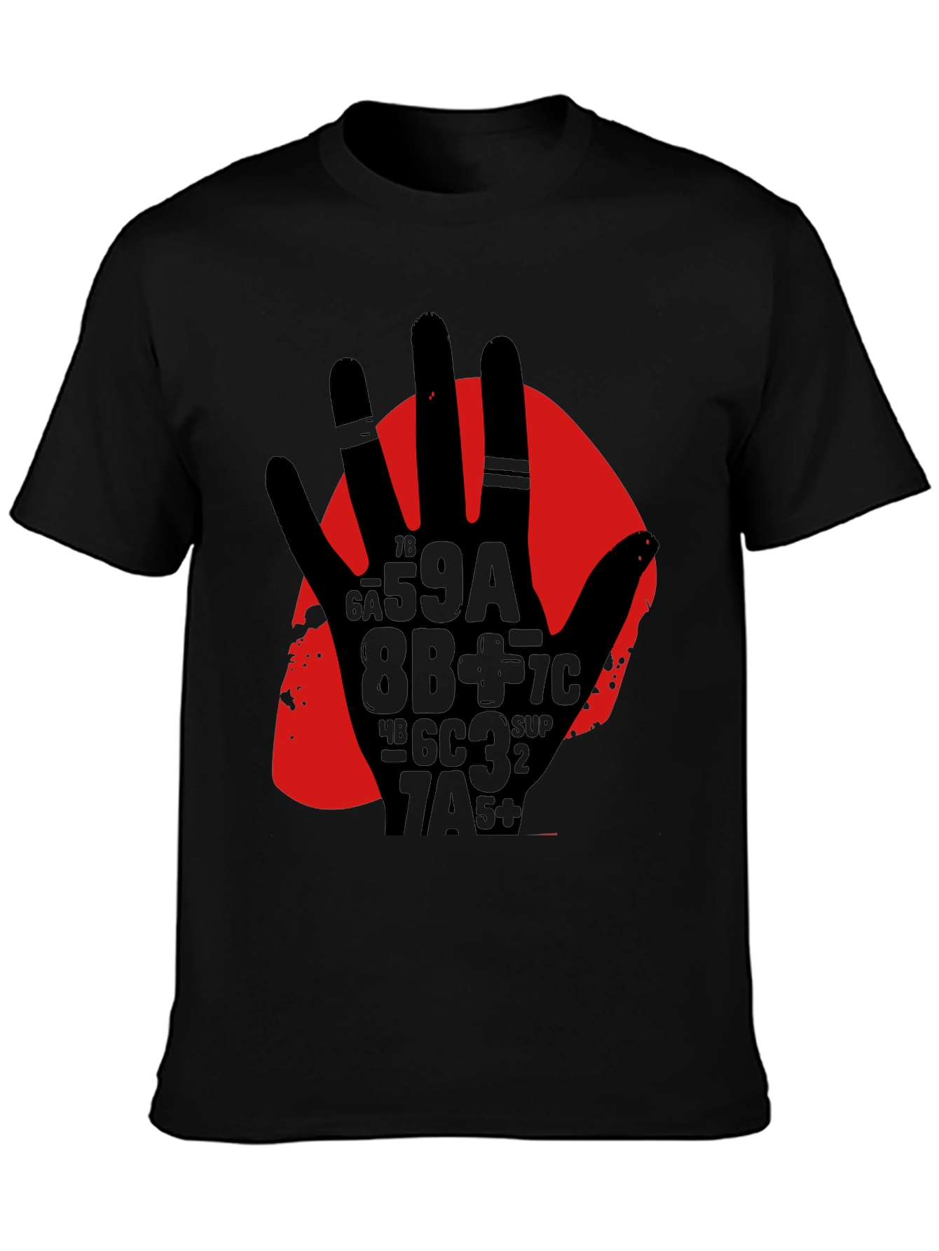 Abstract Hand Graphic Print Black T-Shirt
