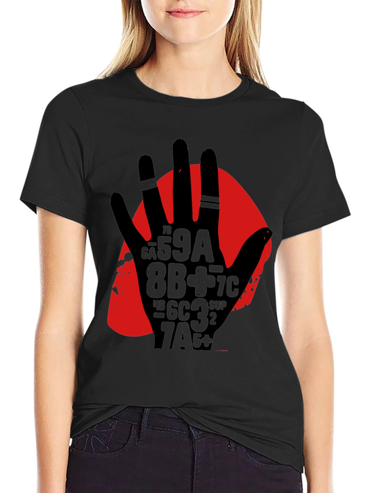 Abstract Hand Graphic Print Black T-Shirt