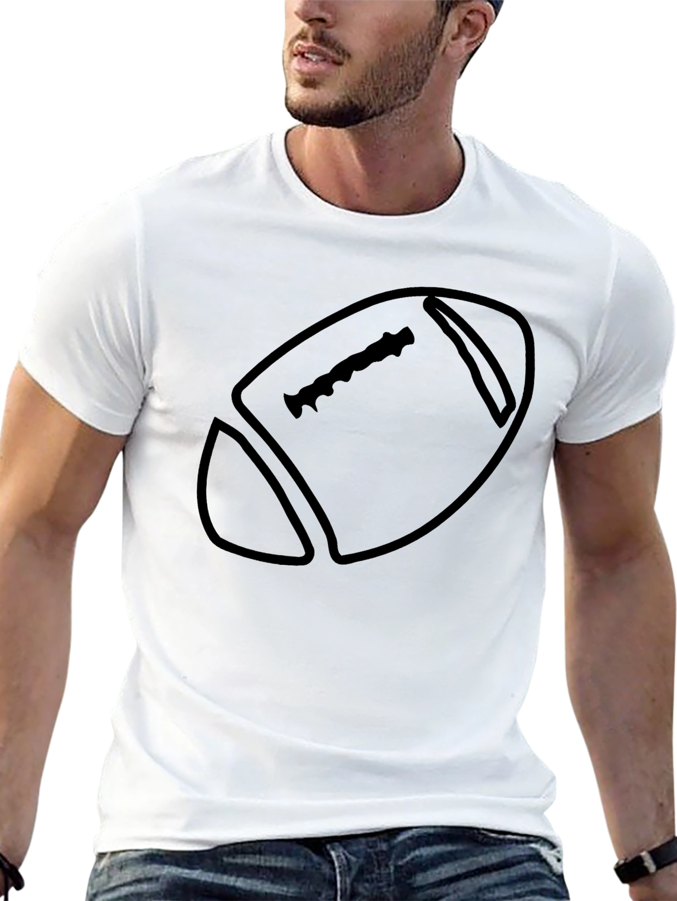 Football Graphic Tee - Mens Black T-Shirt