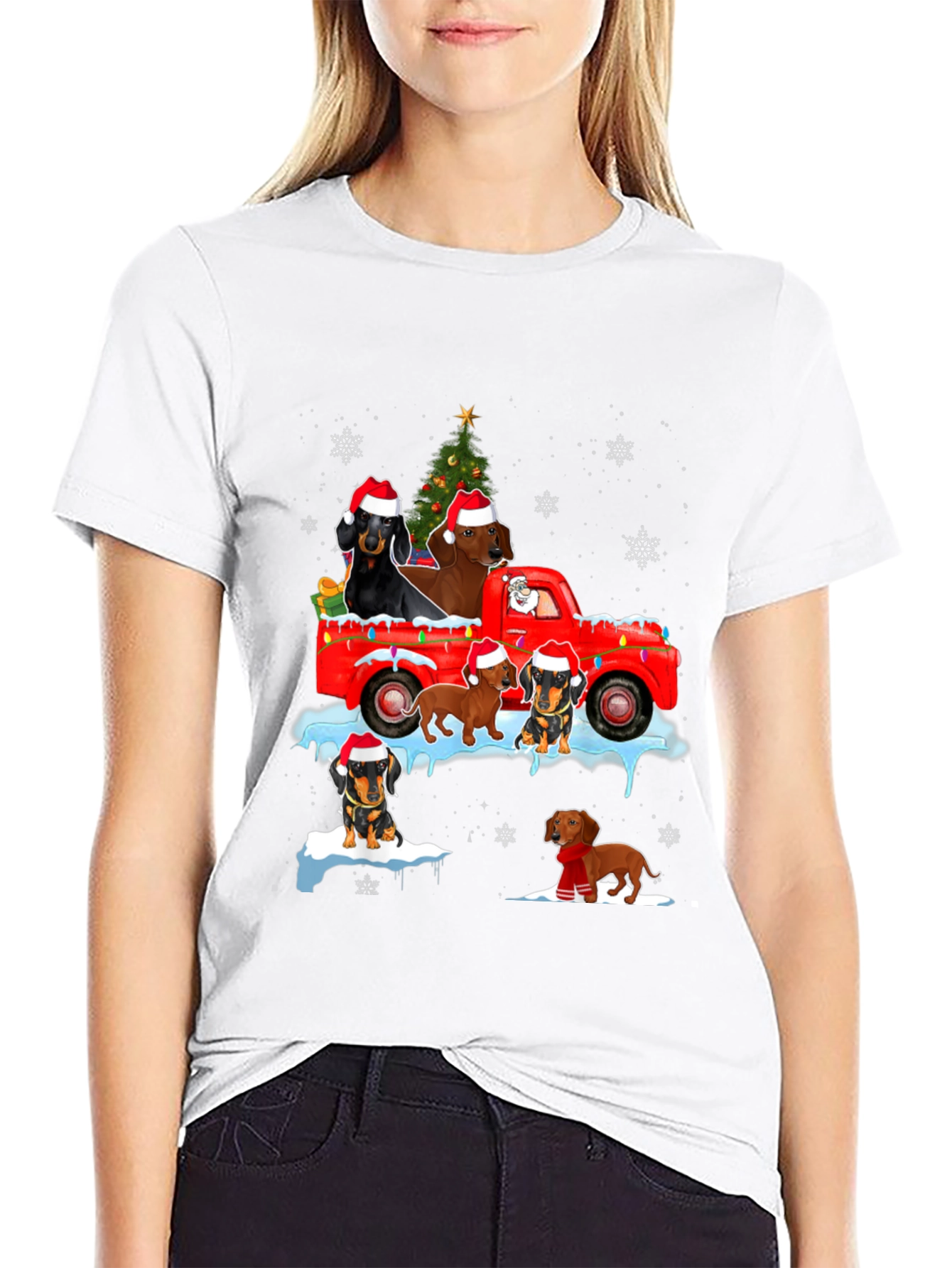 Dachshund Christmas Truck T-Shirt