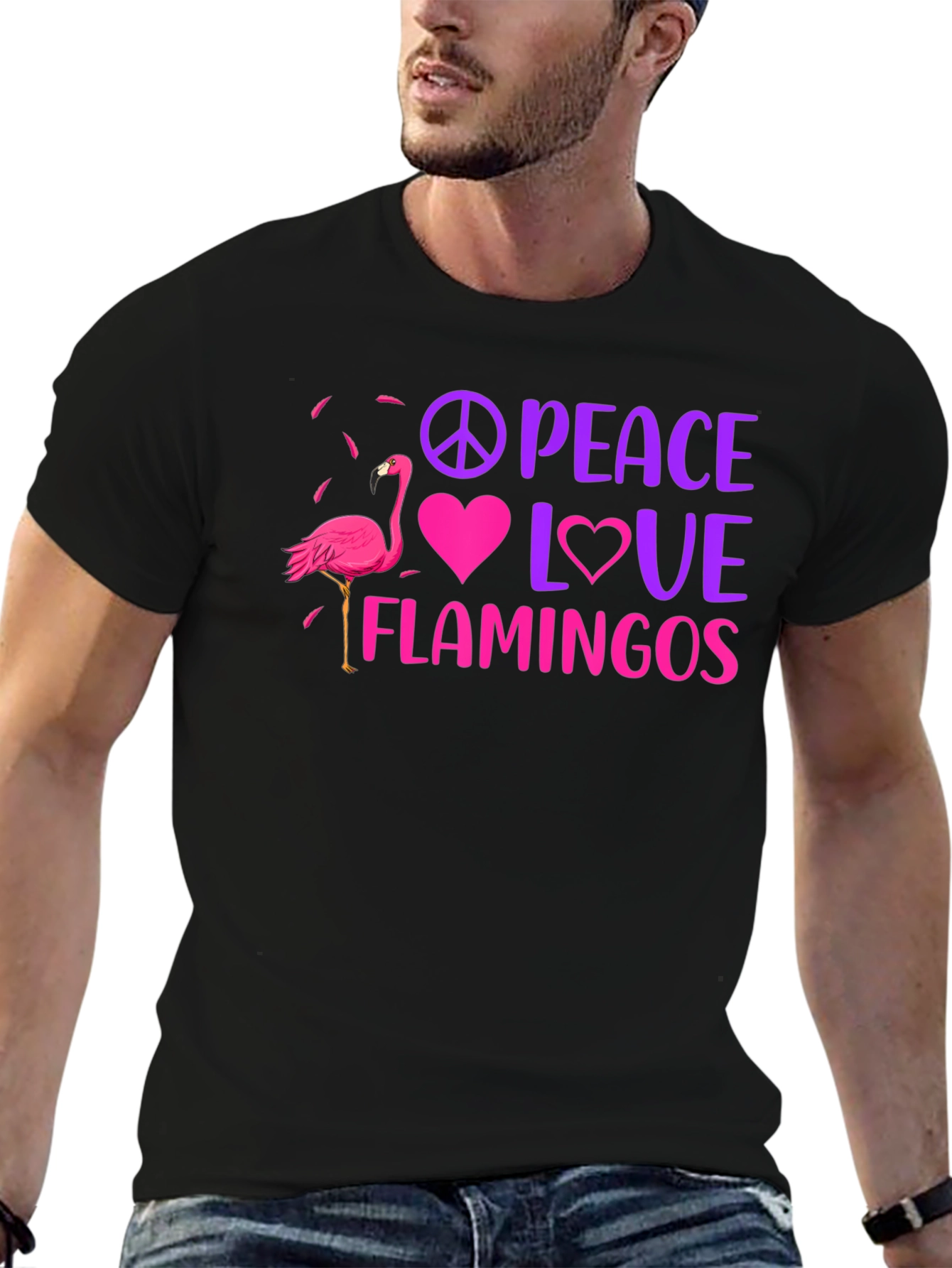 Peace Love Flamingos Graphic Tee