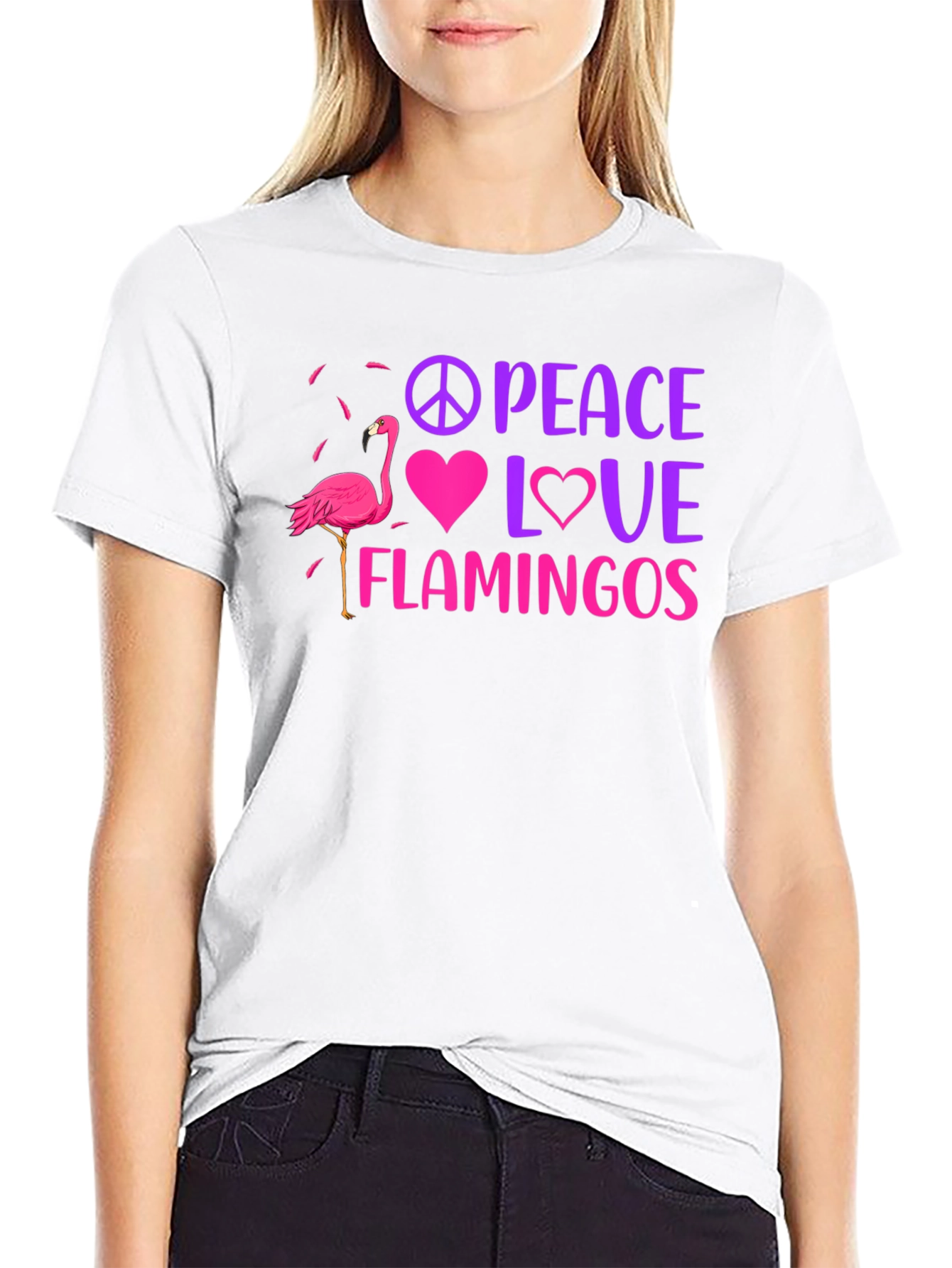 Peace Love Flamingos Graphic Tee