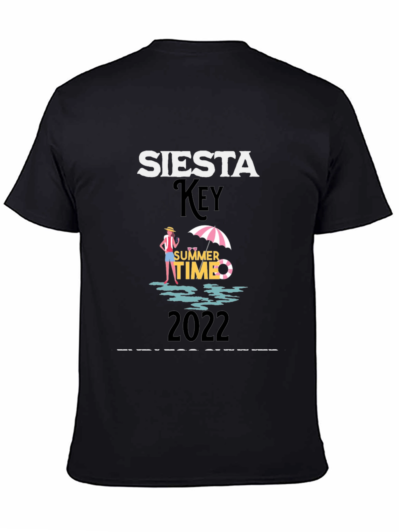 Siesta Key Summer Time 2022 Black T-Shirt