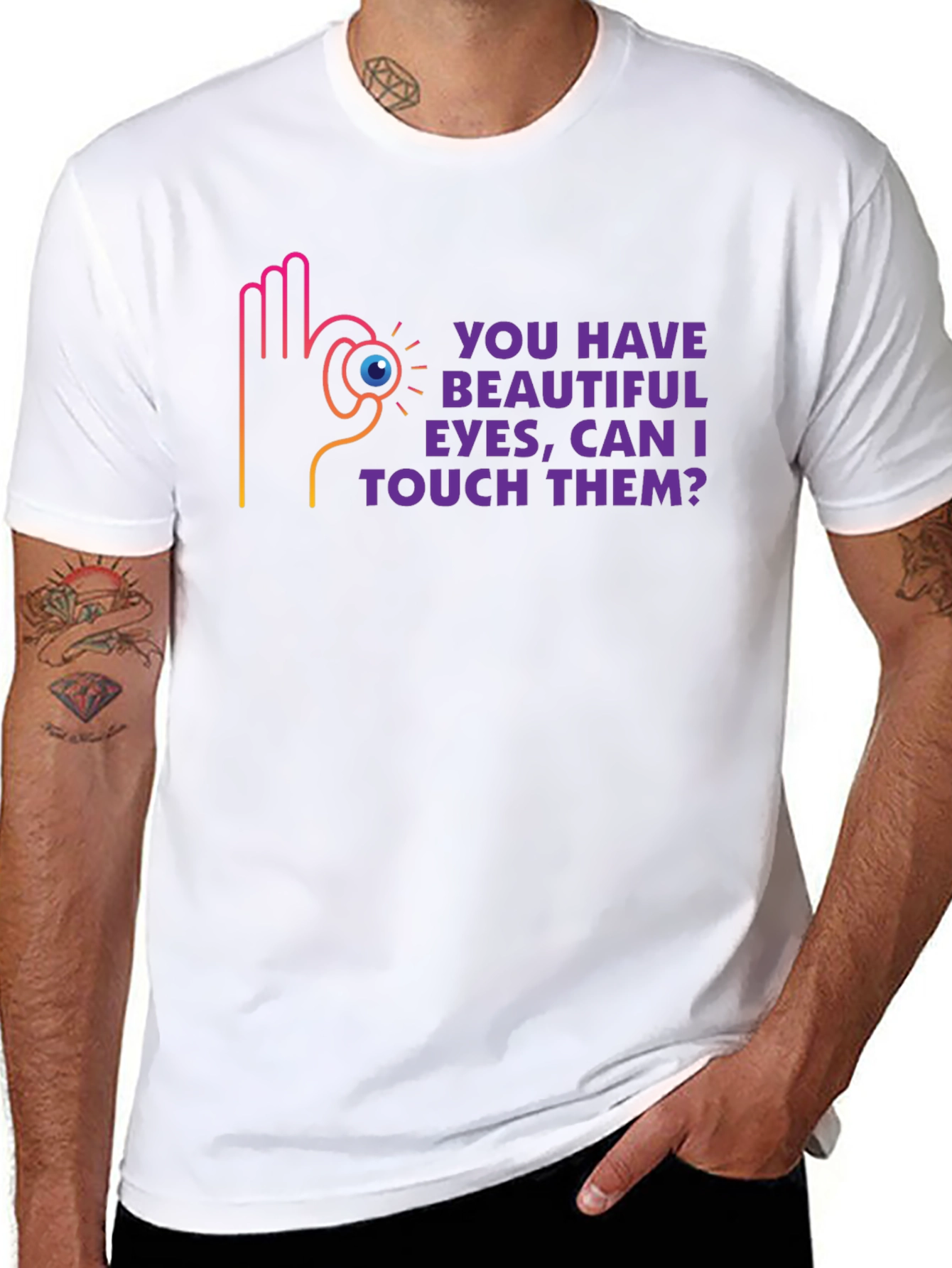Humorous Graphic Tee - Beautiful Eyes Design