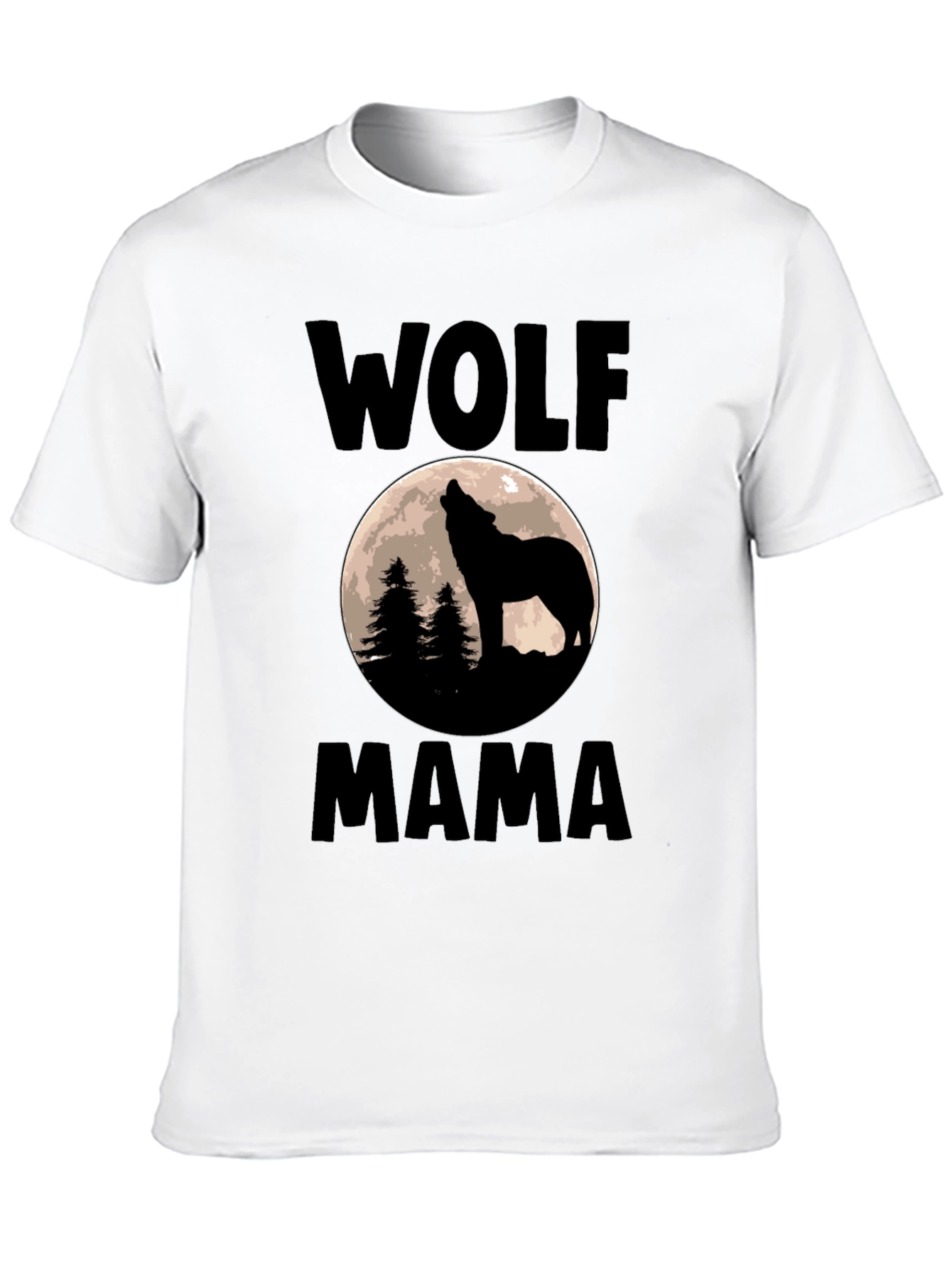 Wolf Mama Graphic Tee - Black Cotton T-Shirt