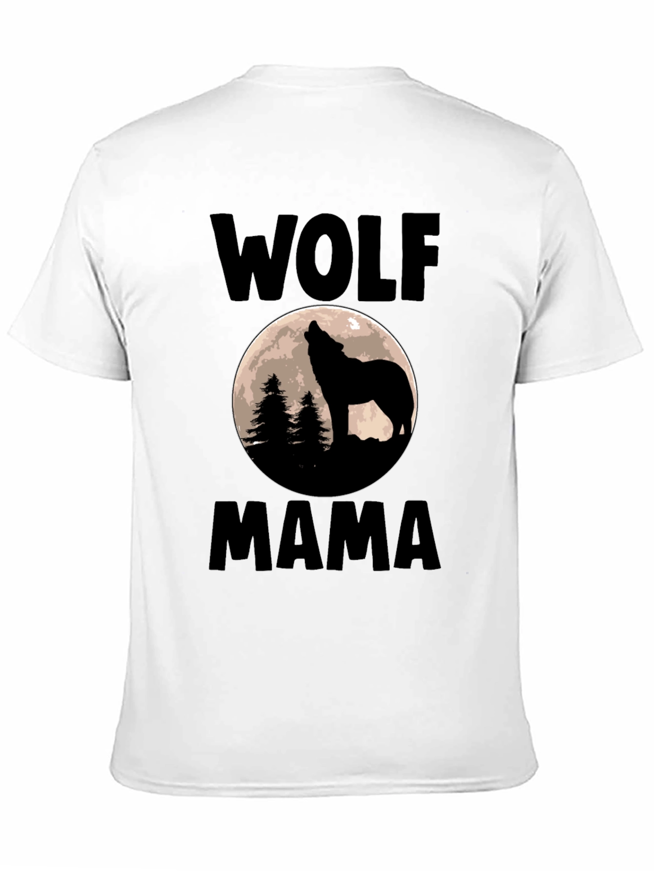 Wolf Mama Graphic Tee - Black Cotton T-Shirt