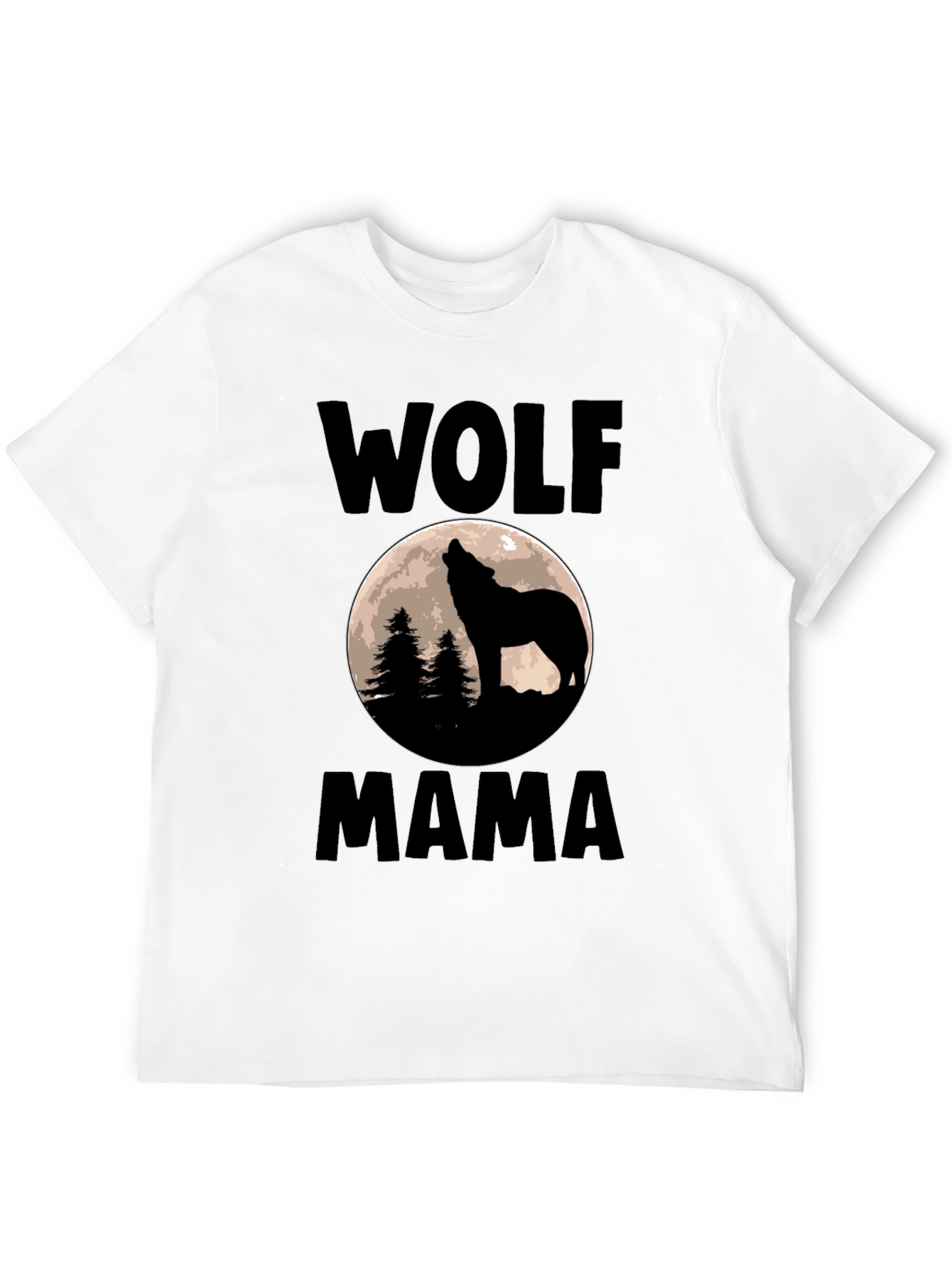 Wolf Mama Graphic Tee - Black Cotton T-Shirt
