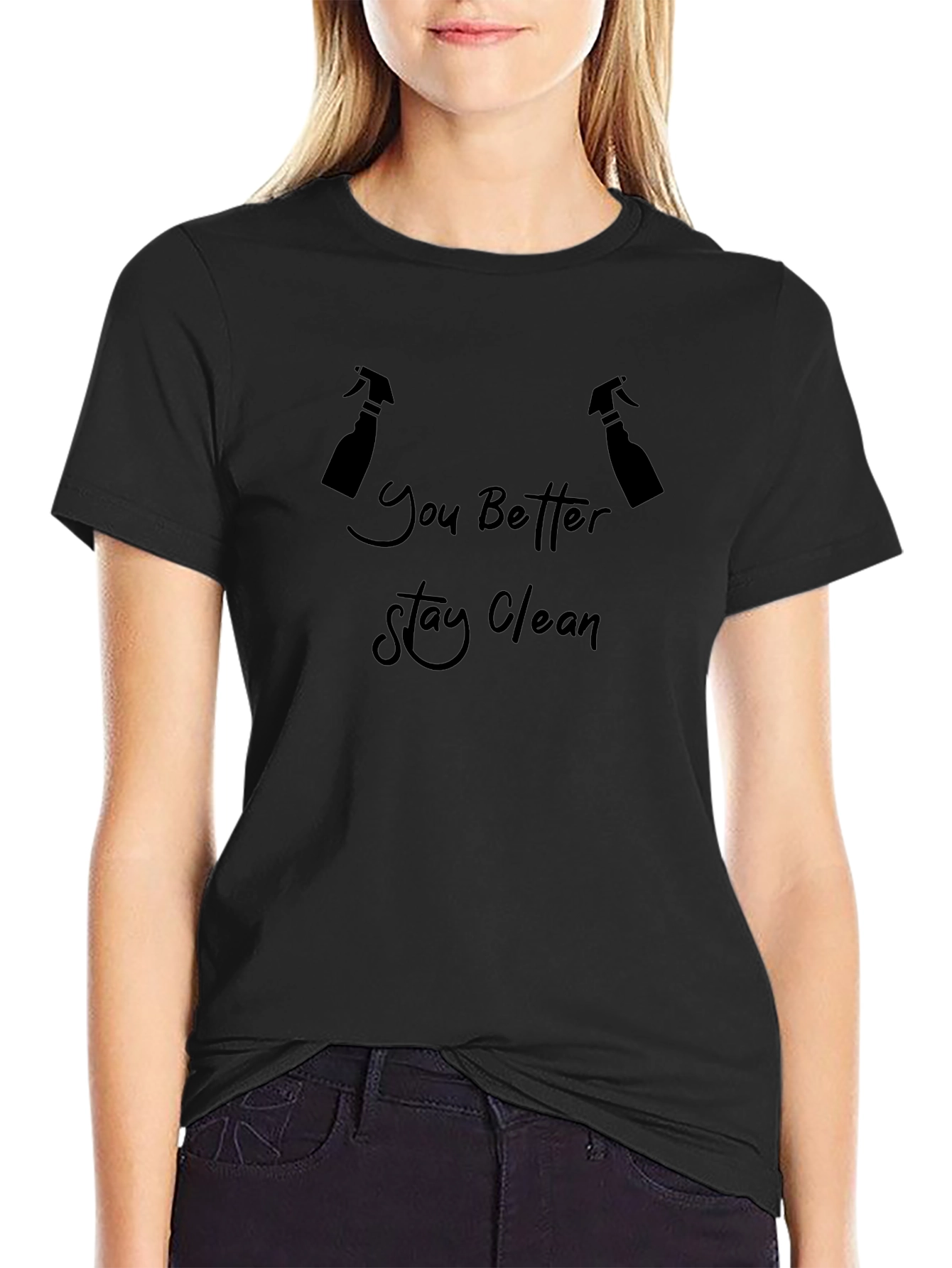 Stay Clean Tee: Novelty Graphic T-Shirt