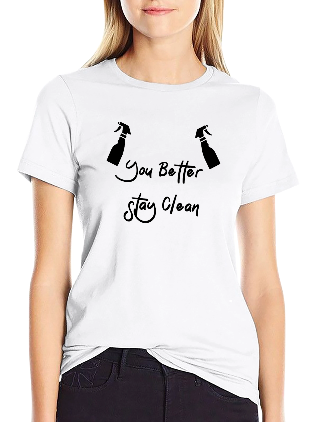 Stay Clean Tee: Novelty Graphic T-Shirt