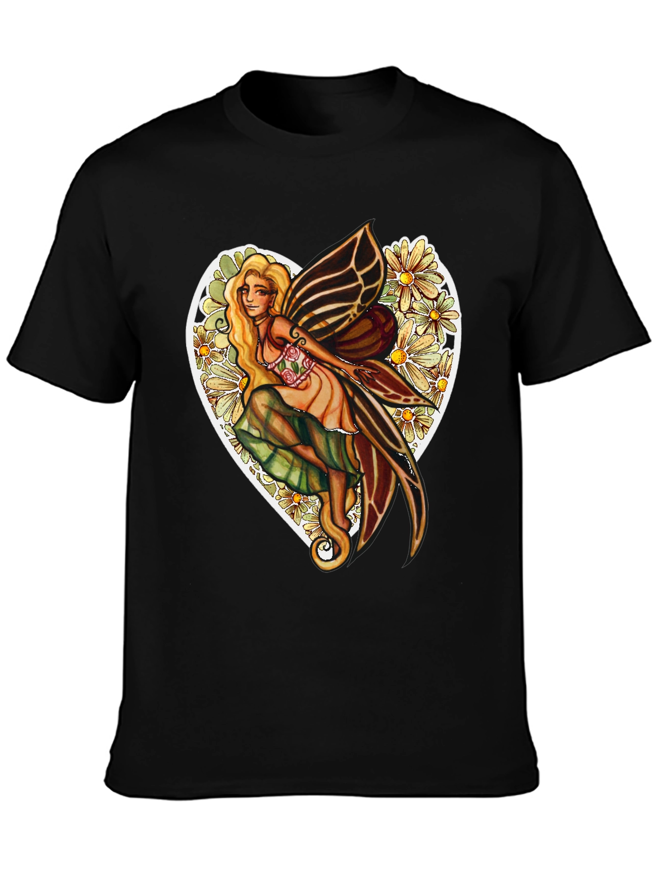 Floral Fairy Heart Graphic T-Shirt