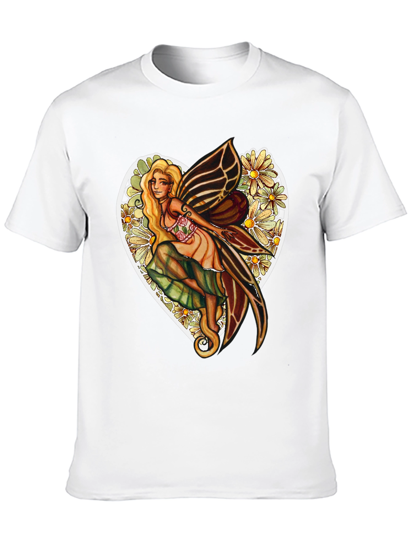 Floral Fairy Heart Graphic T-Shirt