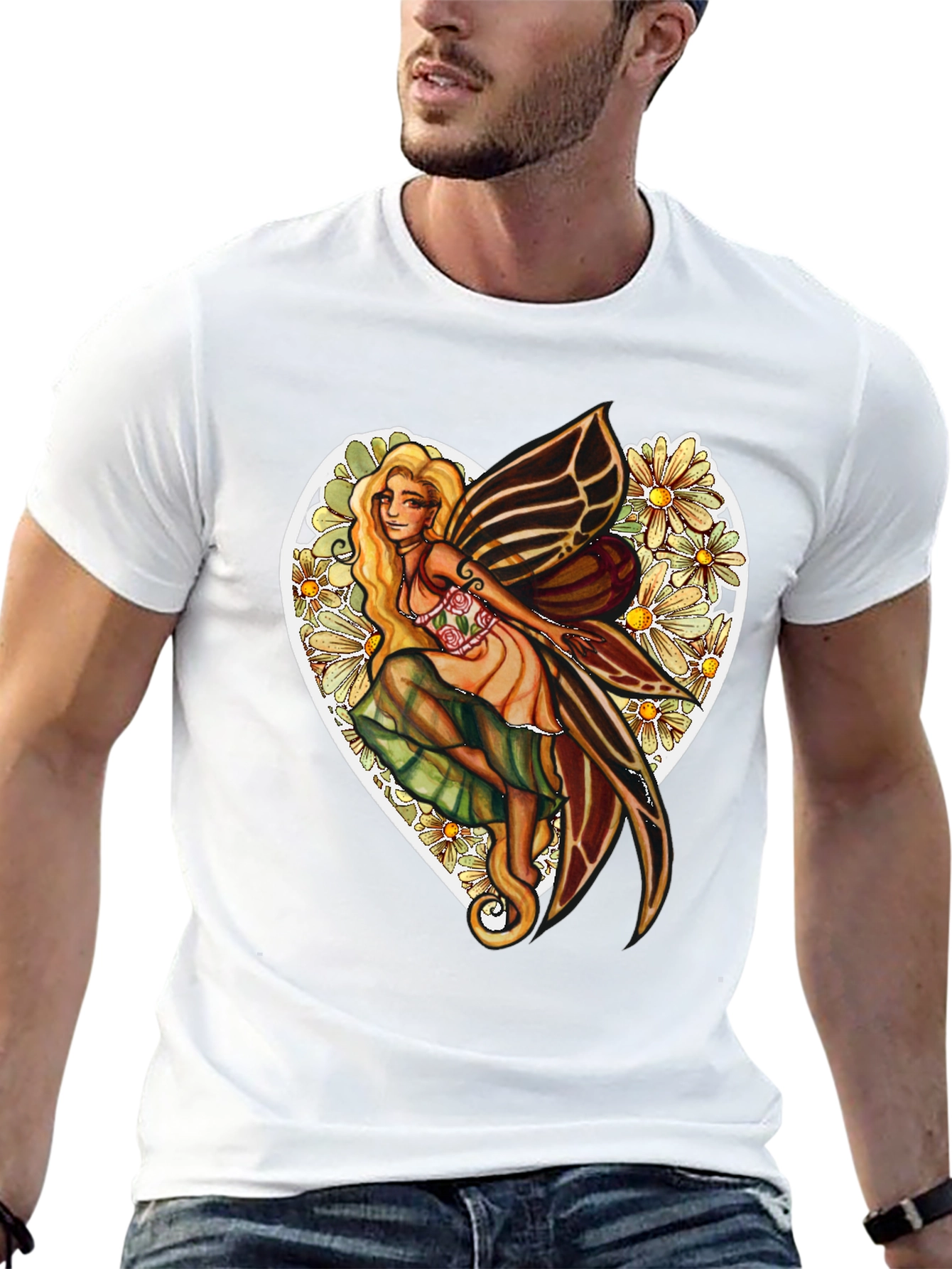 Floral Fairy Heart Graphic T-Shirt