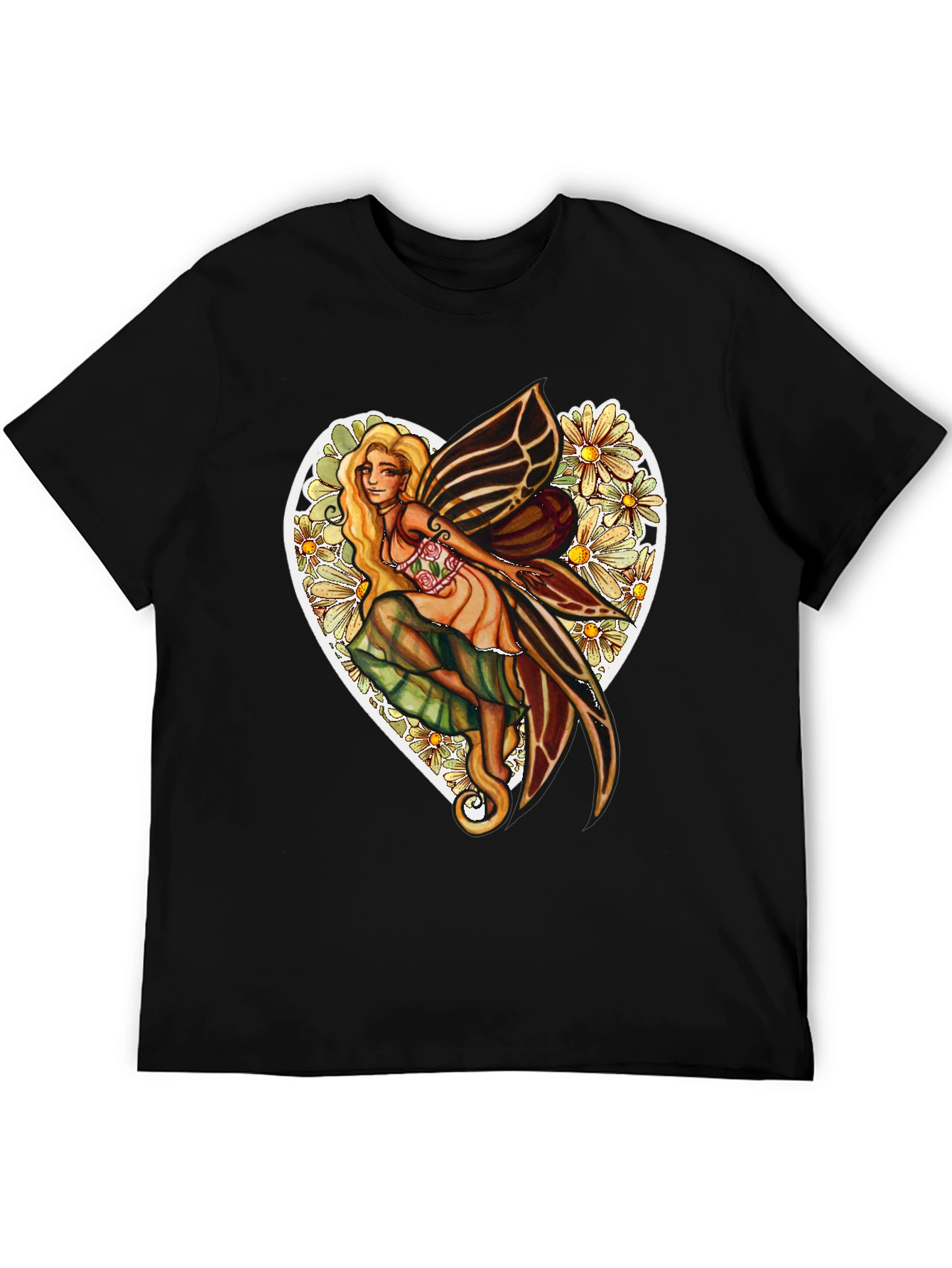Floral Fairy Heart Graphic T-Shirt