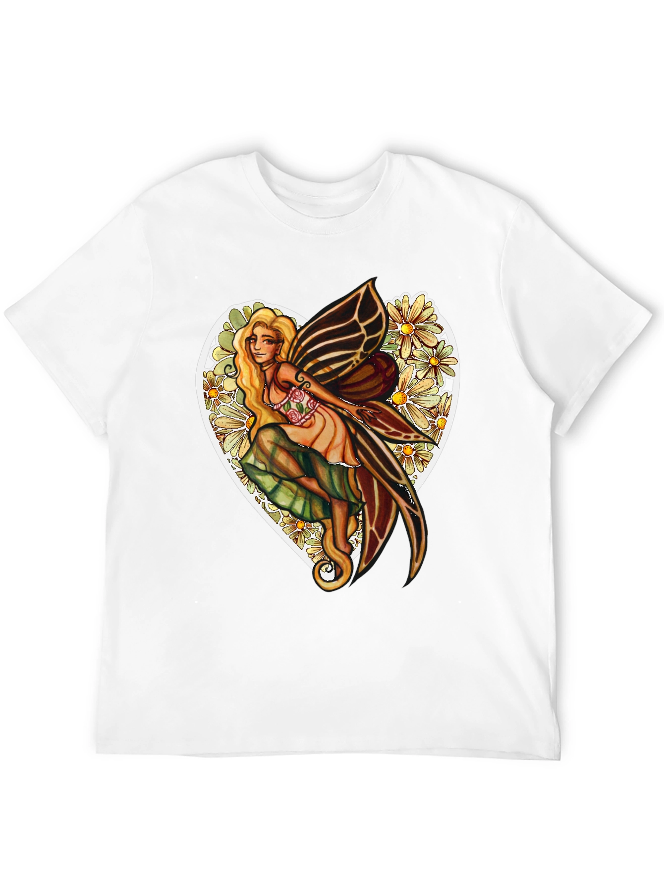 Floral Fairy Heart Graphic T-Shirt