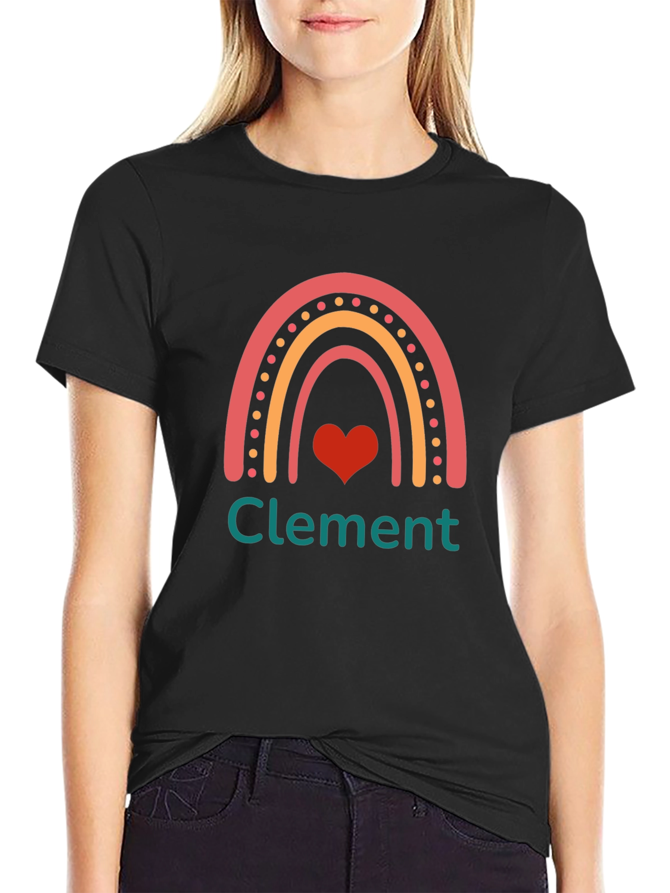 Personalized Rainbow Heart T-Shirt - Custom Name Tee