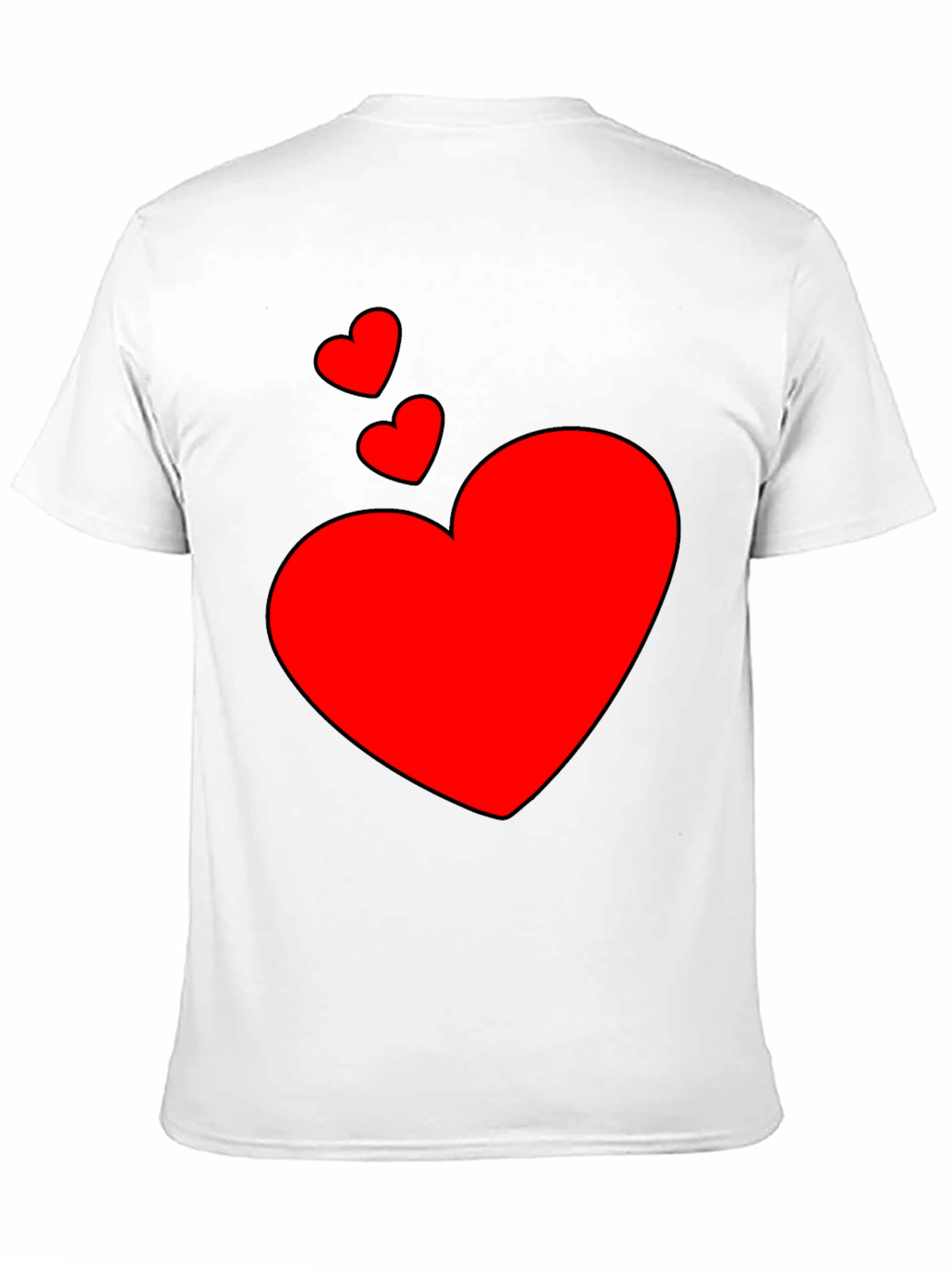 Heart Print Black T-Shirt - Casual Style