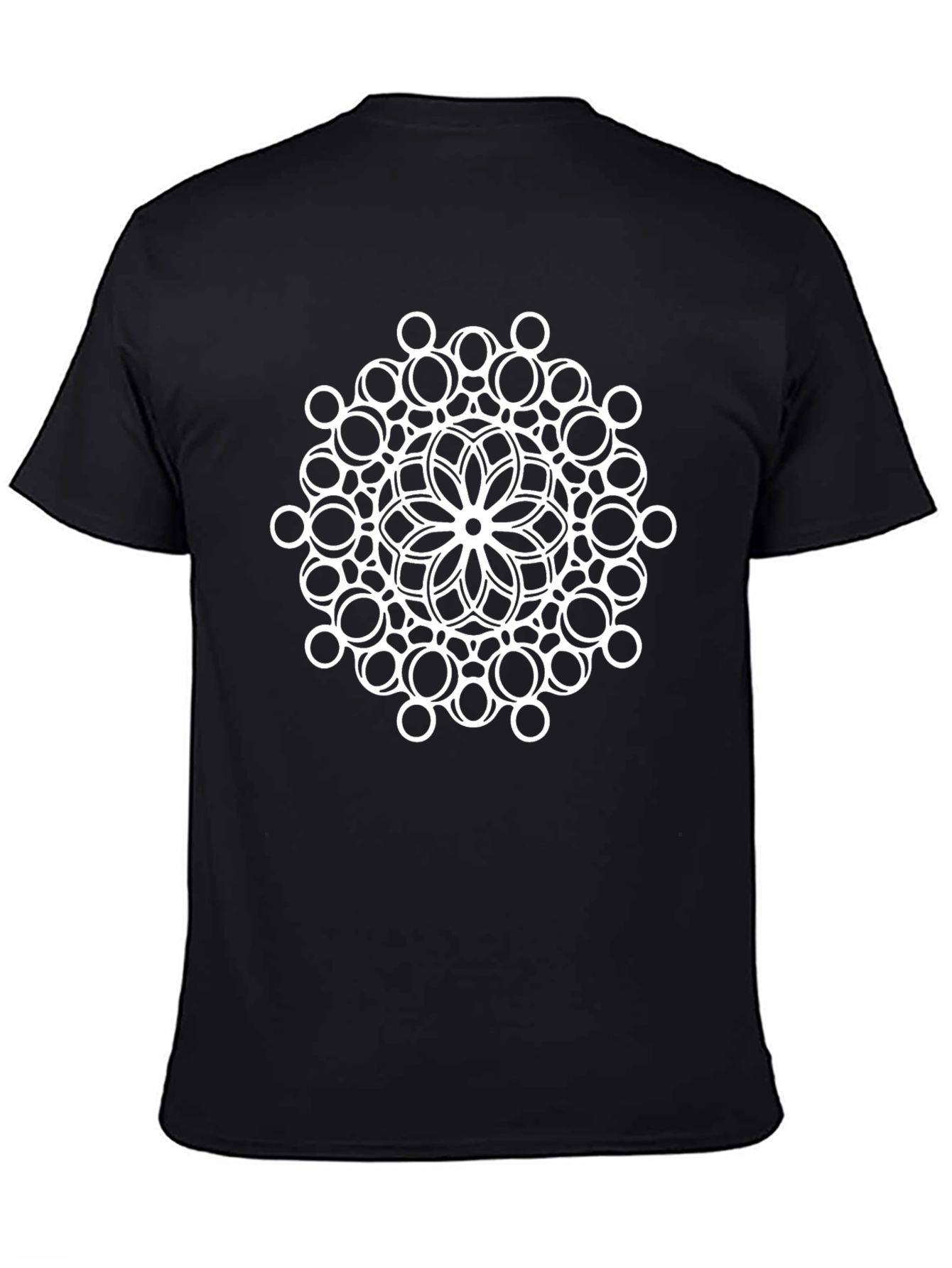 Geometric Mandala Graphic Black T-Shirt