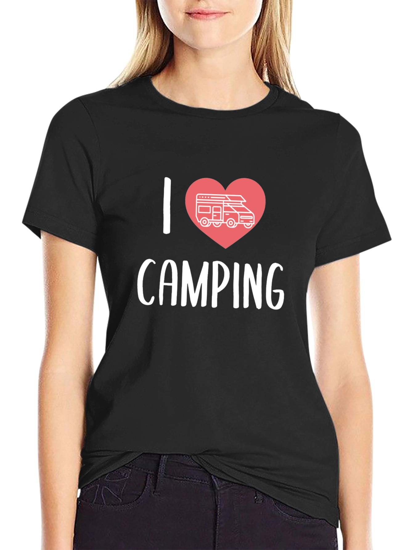 I Love Camping RV Heart Graphic T-Shirt