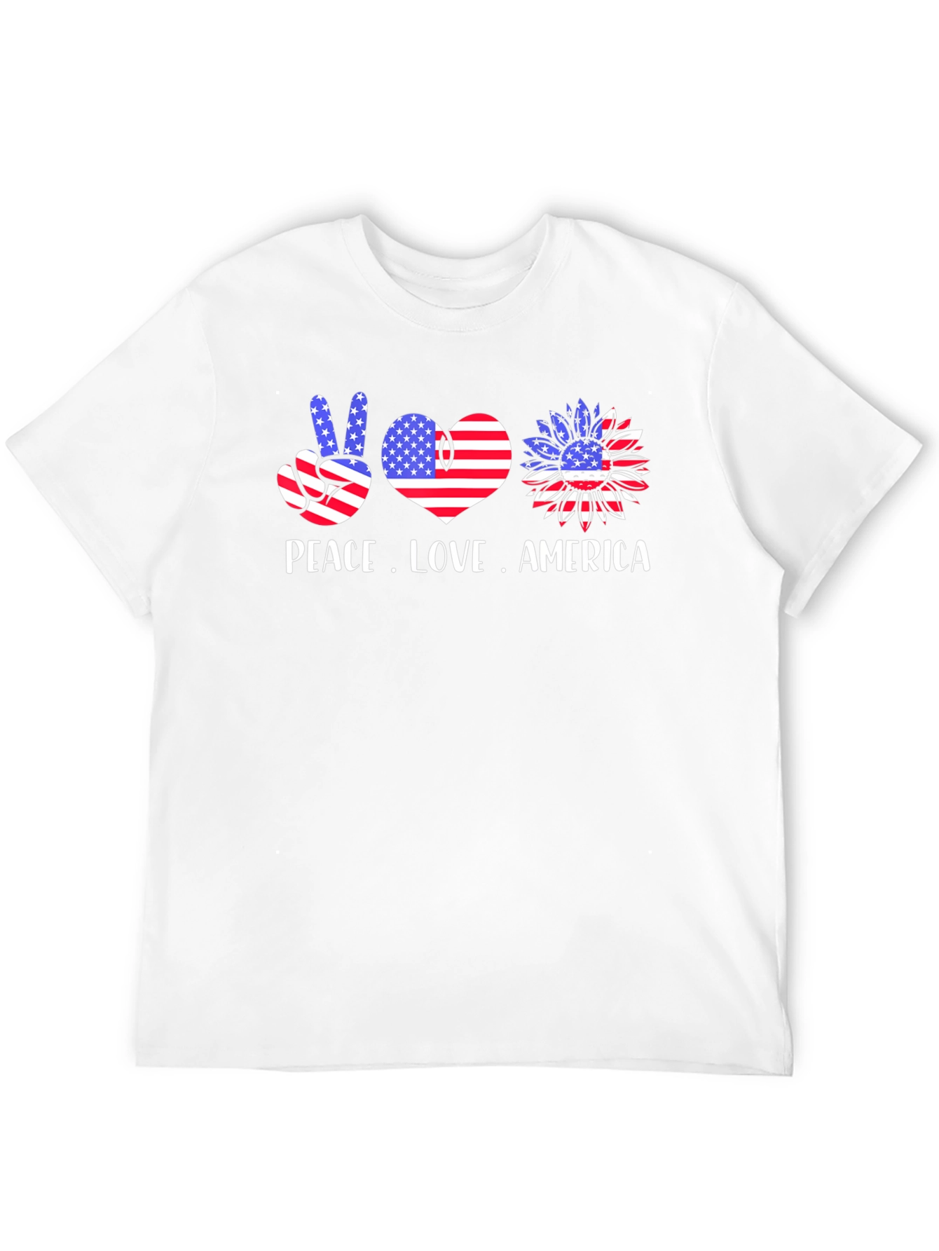 Peace Love America T-Shirt Patriotic USA Flag Tee