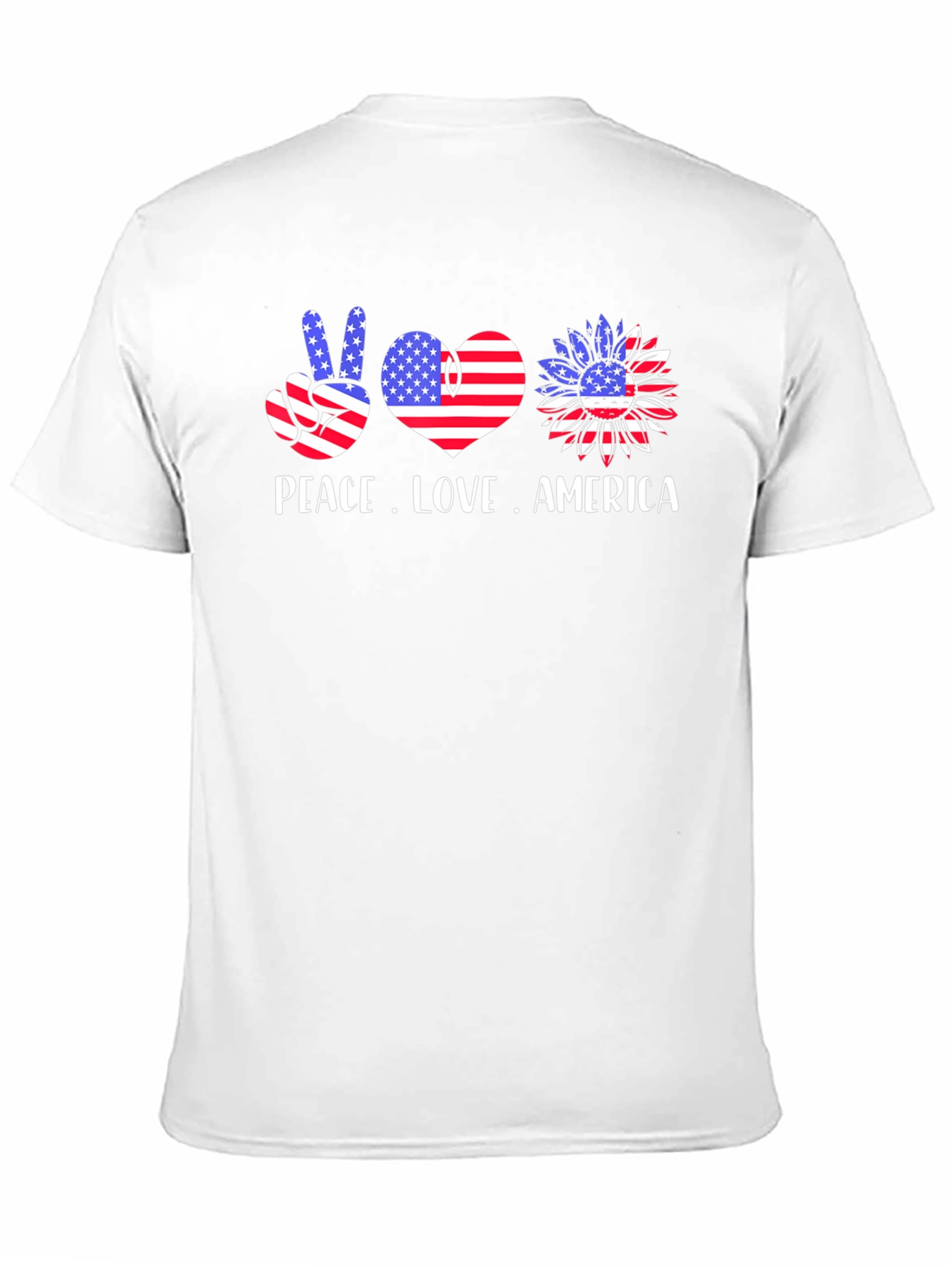 Peace Love America T-Shirt Patriotic USA Flag Tee