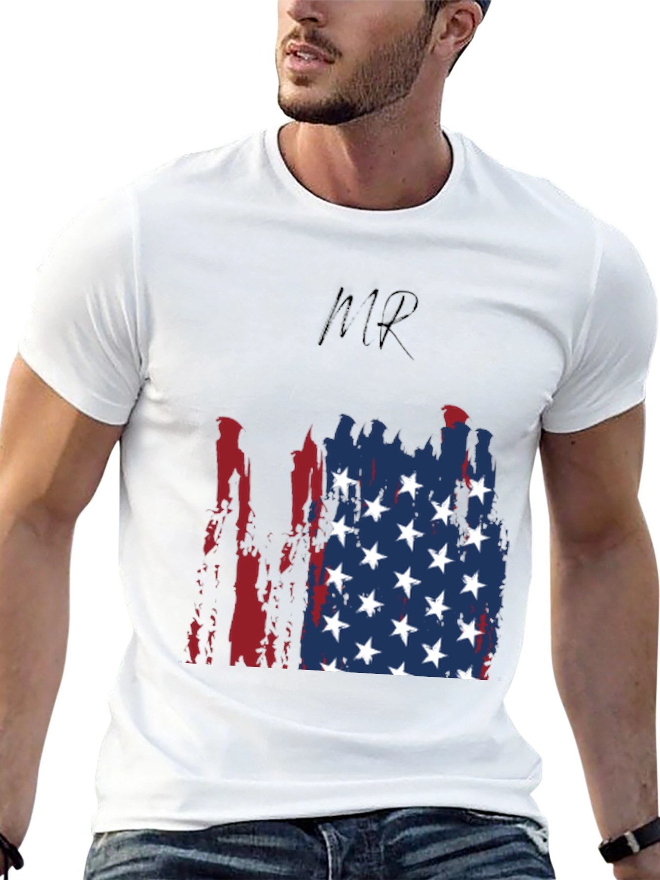 Patriotic MR American Flag Graphic Tee
