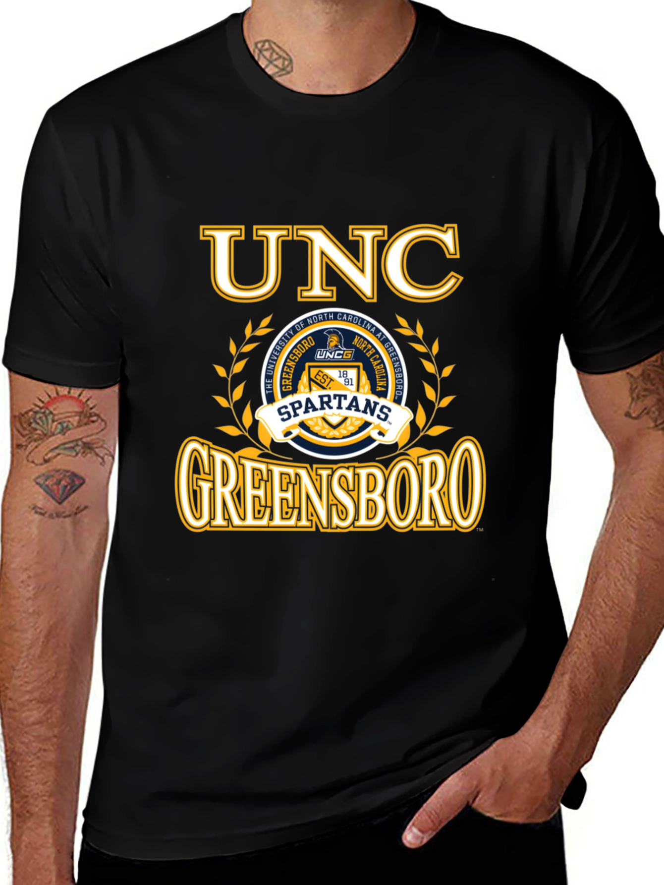 UNC Greensboro Spartans Black T-Shirt