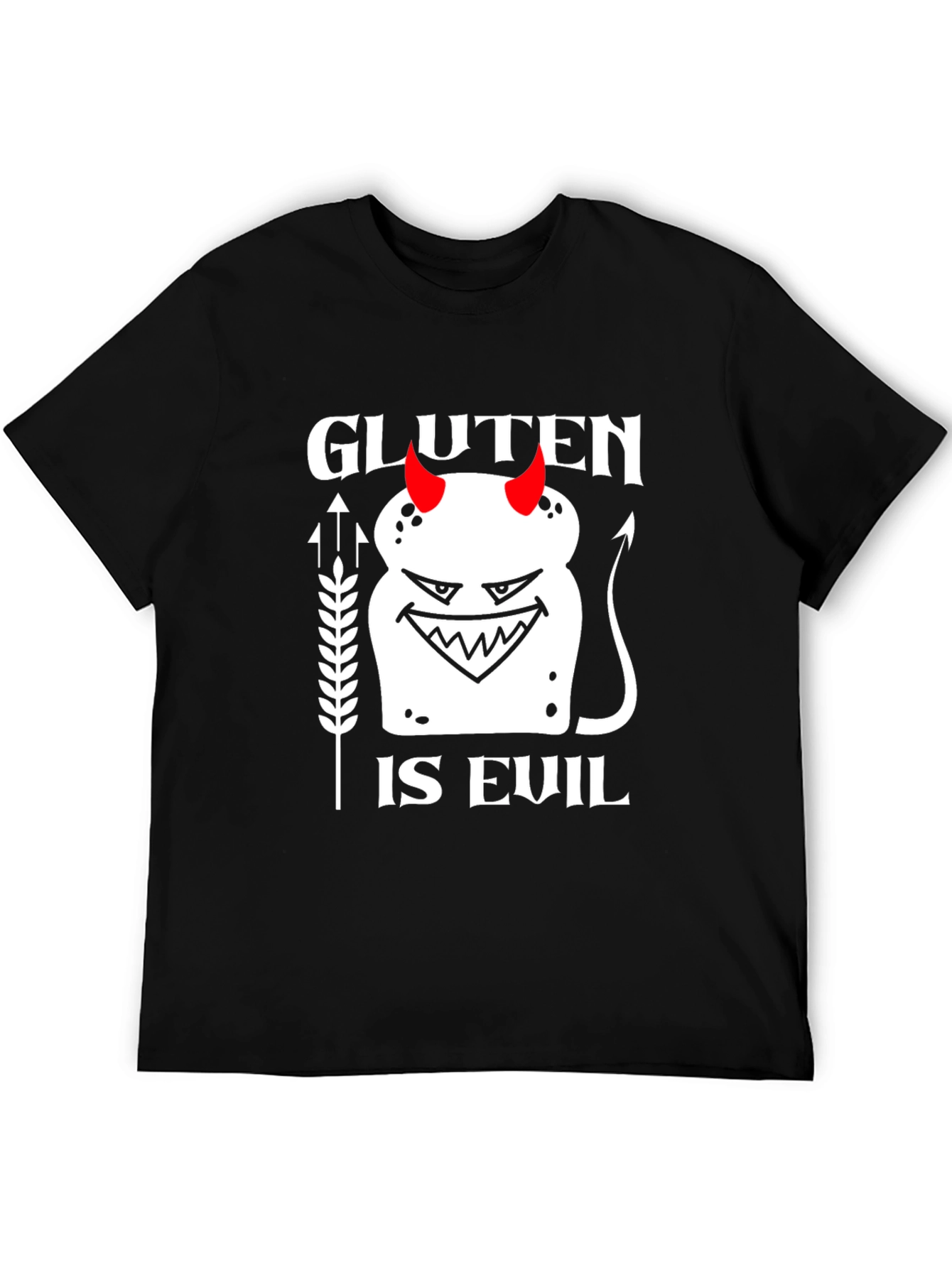 Gluten is Evil Graphic Tee - Black Cotton T-Shirt