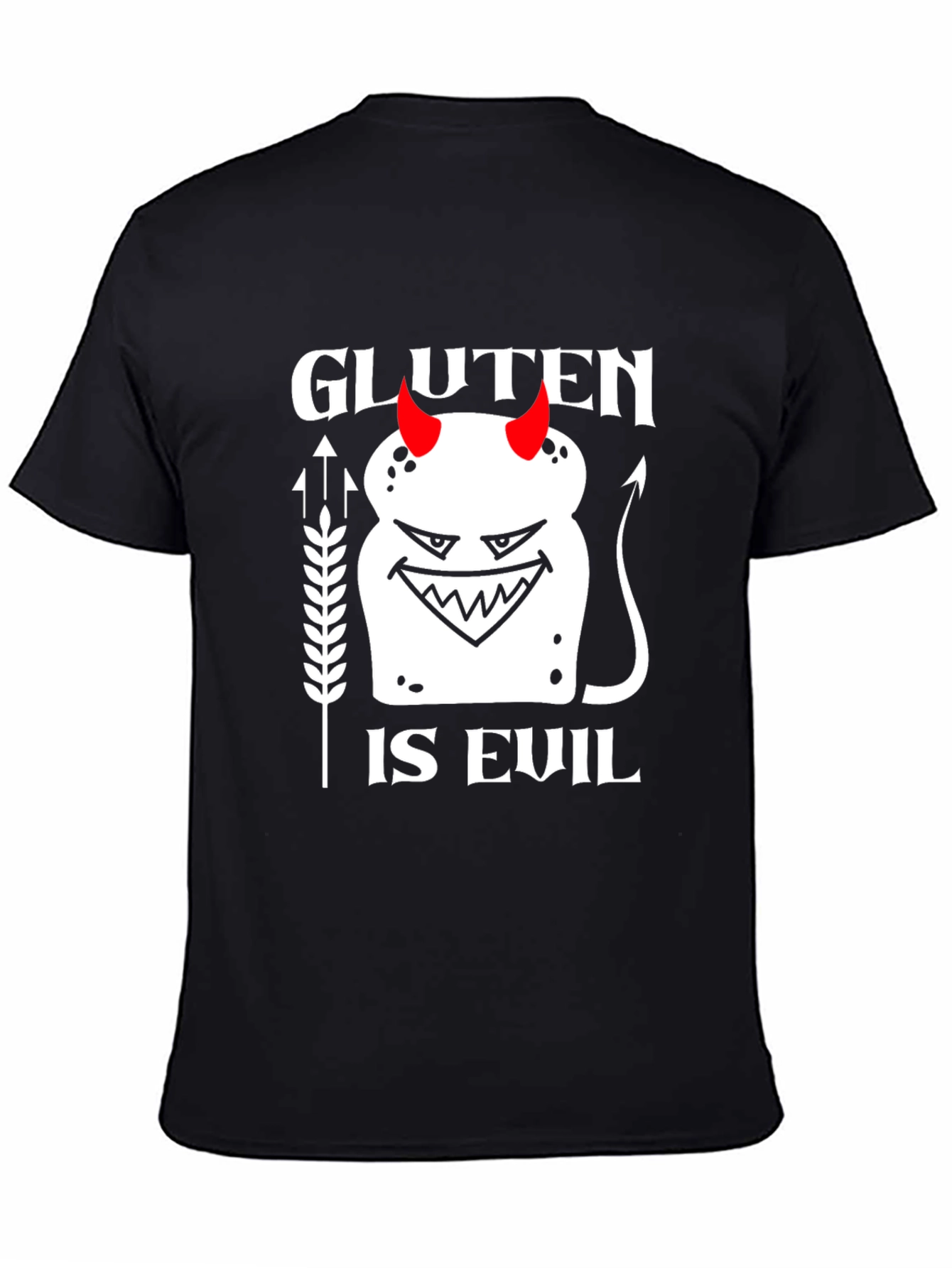 Gluten is Evil Graphic Tee - Black Cotton T-Shirt