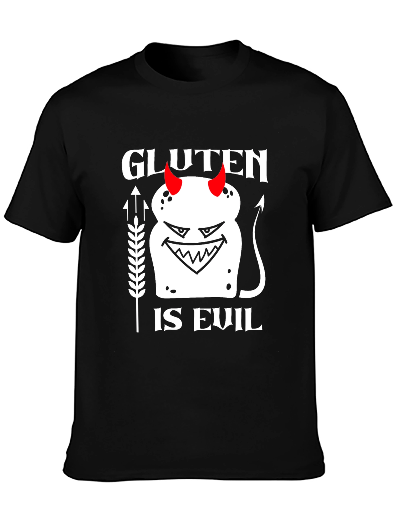 Gluten is Evil Graphic Tee - Black Cotton T-Shirt