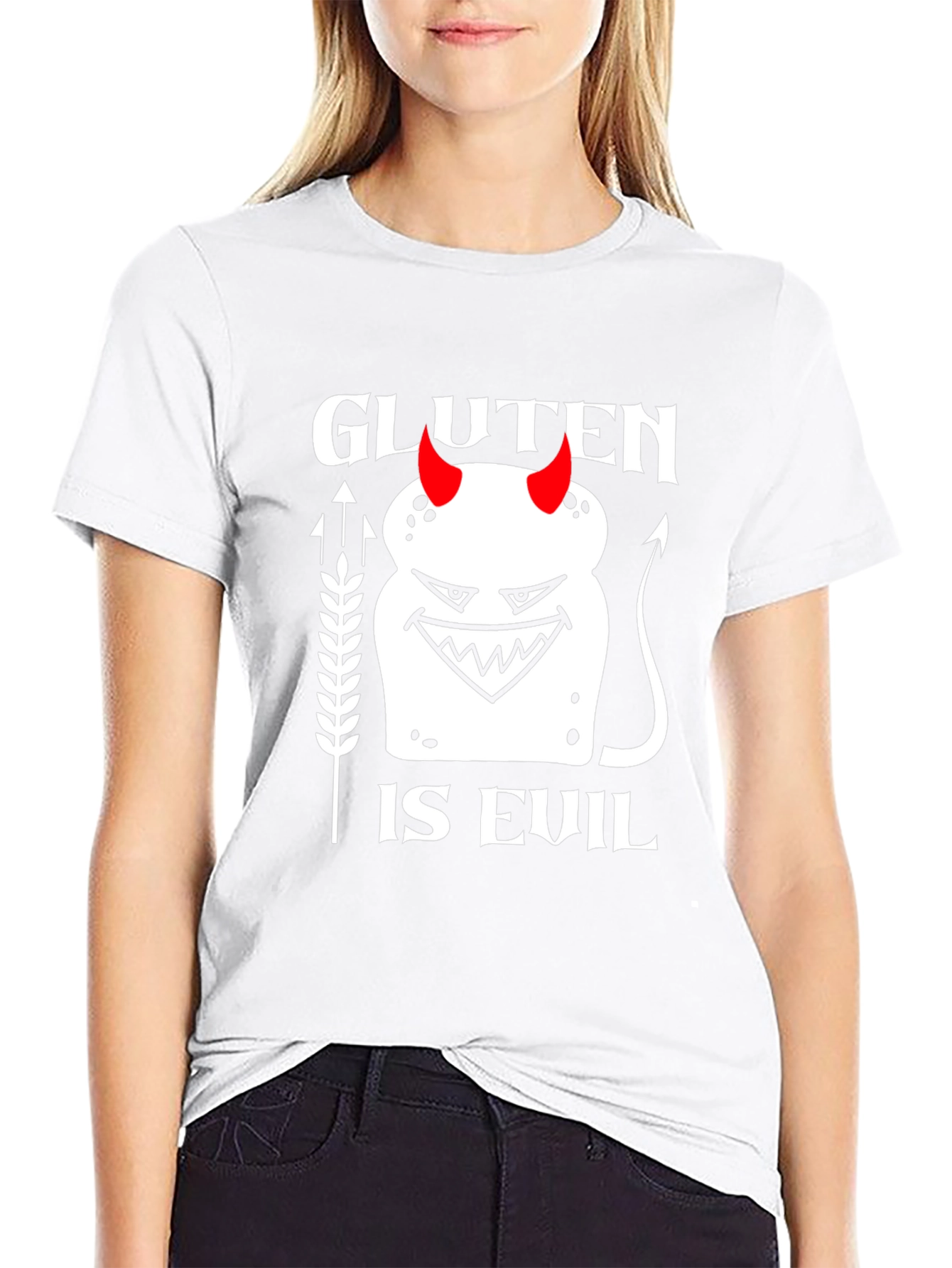 Gluten is Evil Graphic Tee - Black Cotton T-Shirt