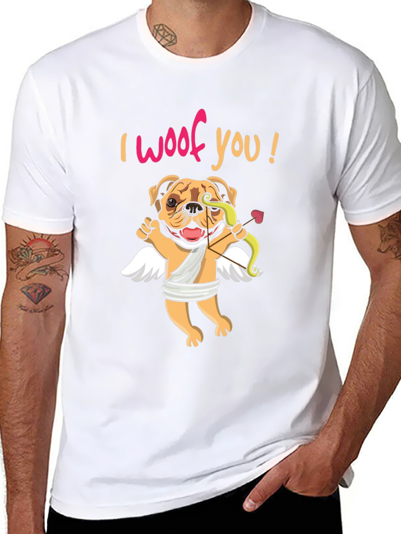 I Woof You Valentines Day Dog Cupid T-Shirt