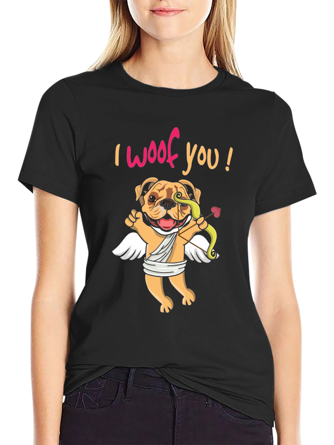 I Woof You Valentines Day Dog Cupid T-Shirt
