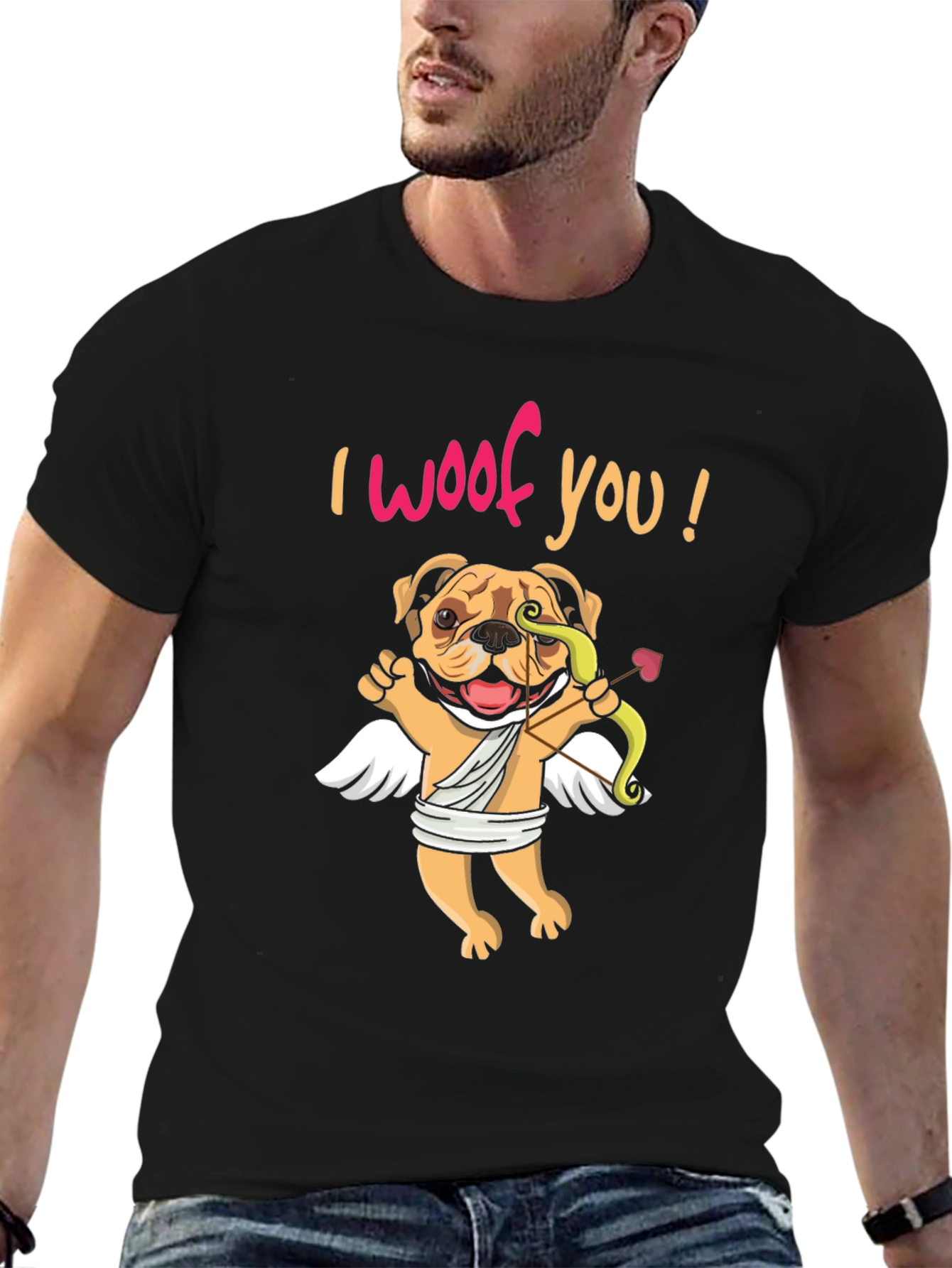 I Woof You Valentines Day Dog Cupid T-Shirt