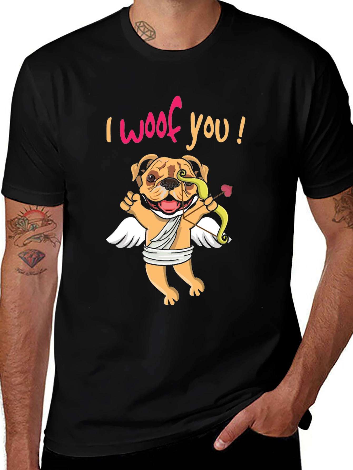 I Woof You Valentines Day Dog Cupid T-Shirt