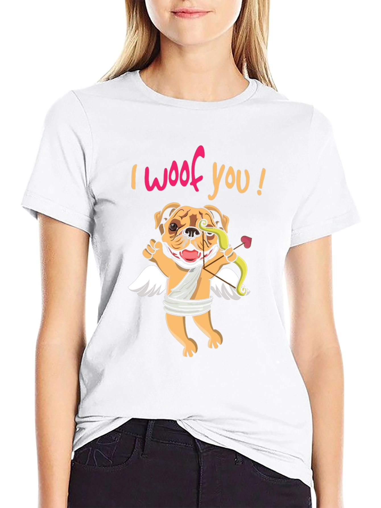 I Woof You Valentines Day Dog Cupid T-Shirt